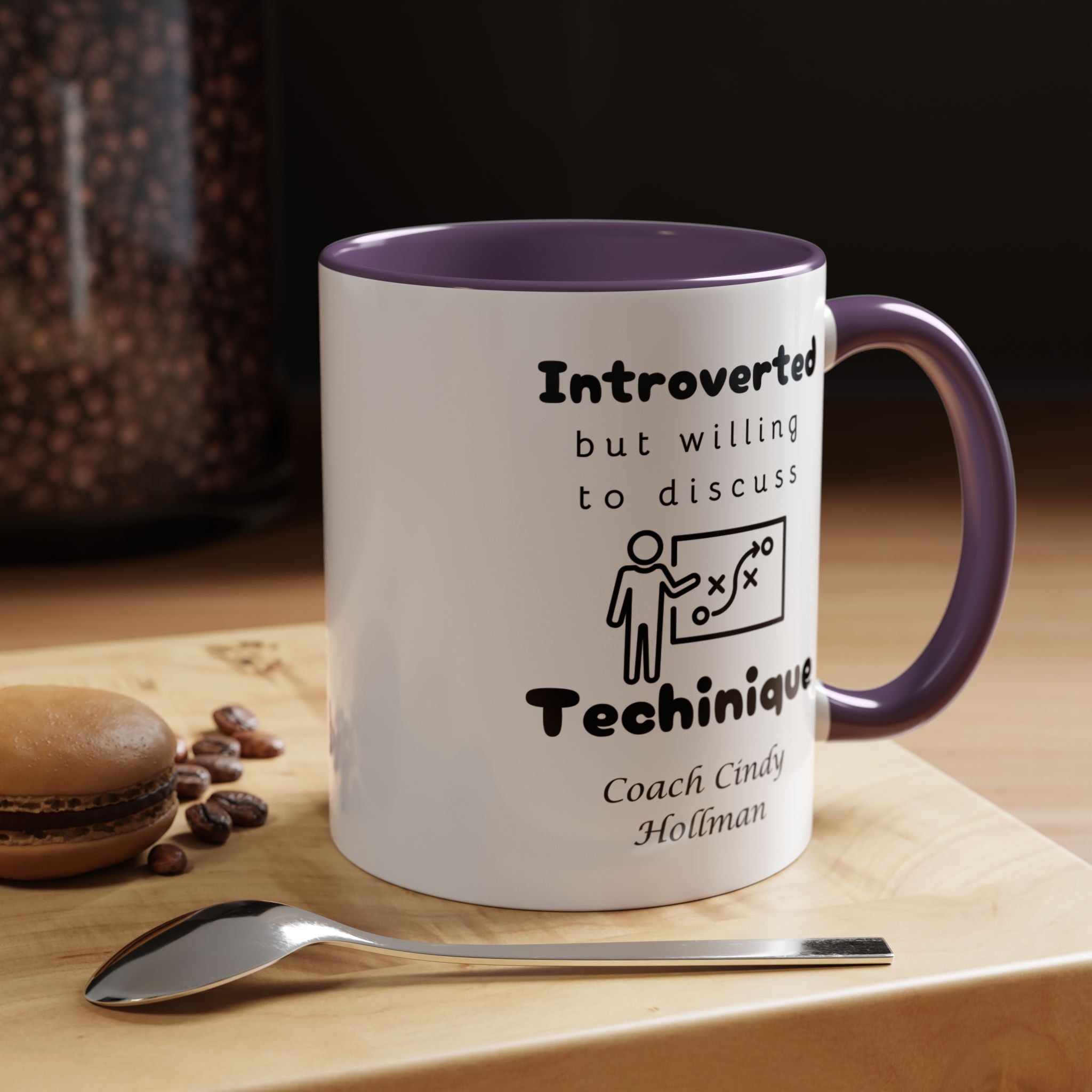 Funny Coffee Mug, Introverted But Willing To Discuss Technique Personalized Accent Coffee Mug (11 and 15oz)