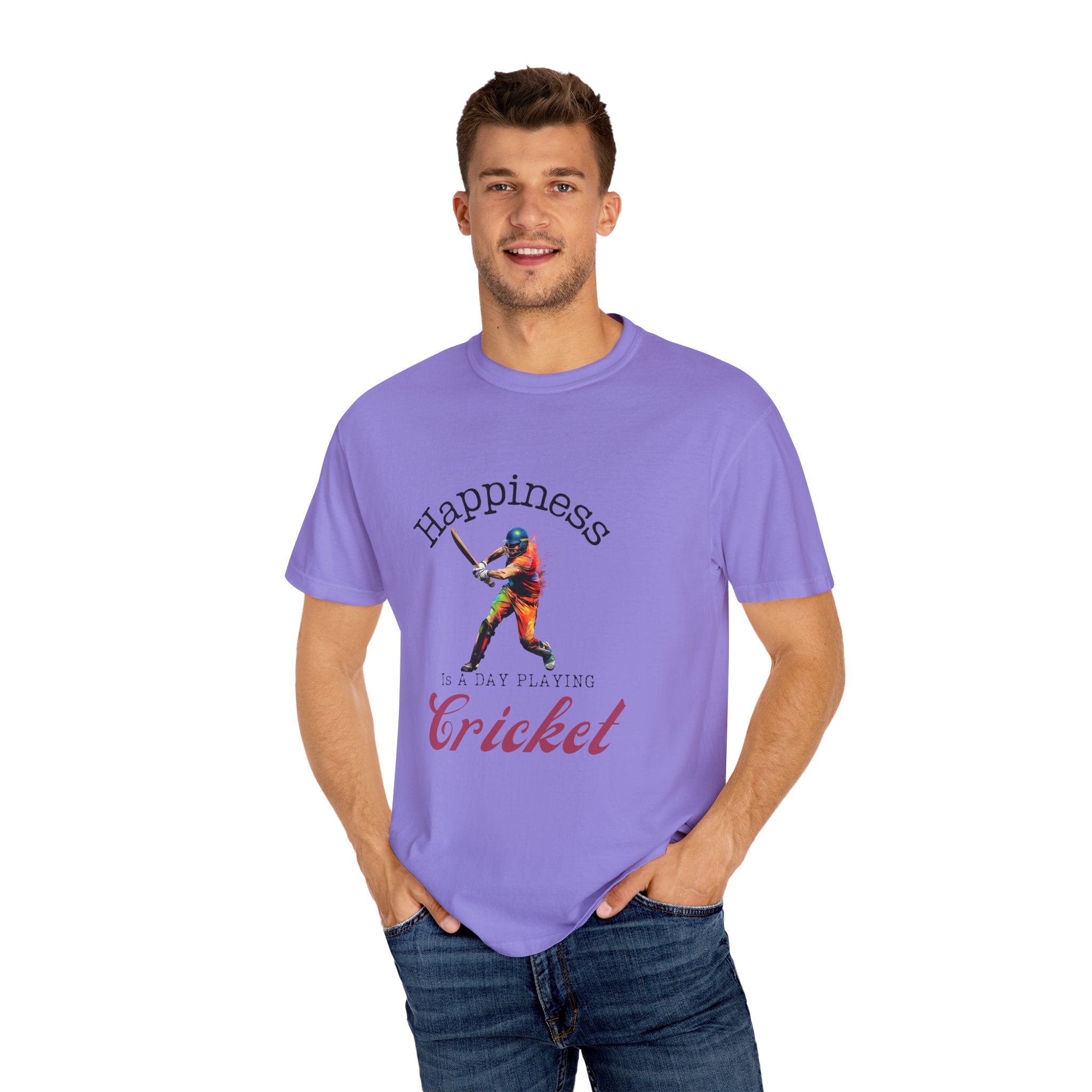 Happiness Is A Day Playing Cricket, unique desi style cricket lover gift tshirt, IPL/T20 world cup tees Unisex T-shirt