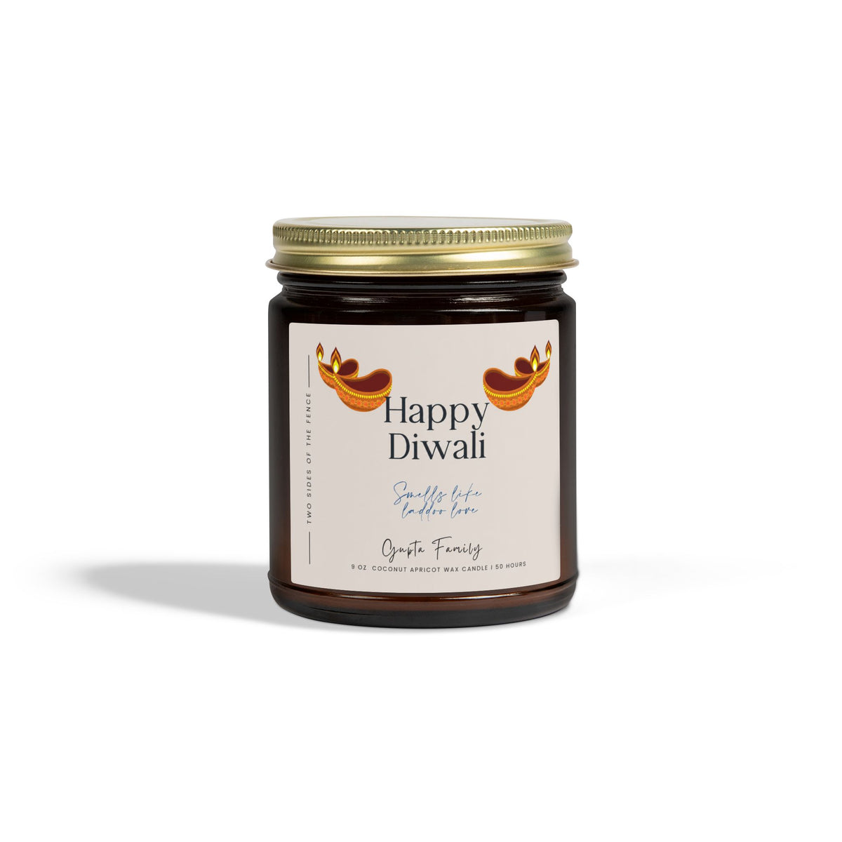 Personalized Diwali Candle - Laddoo Love, 9 oz