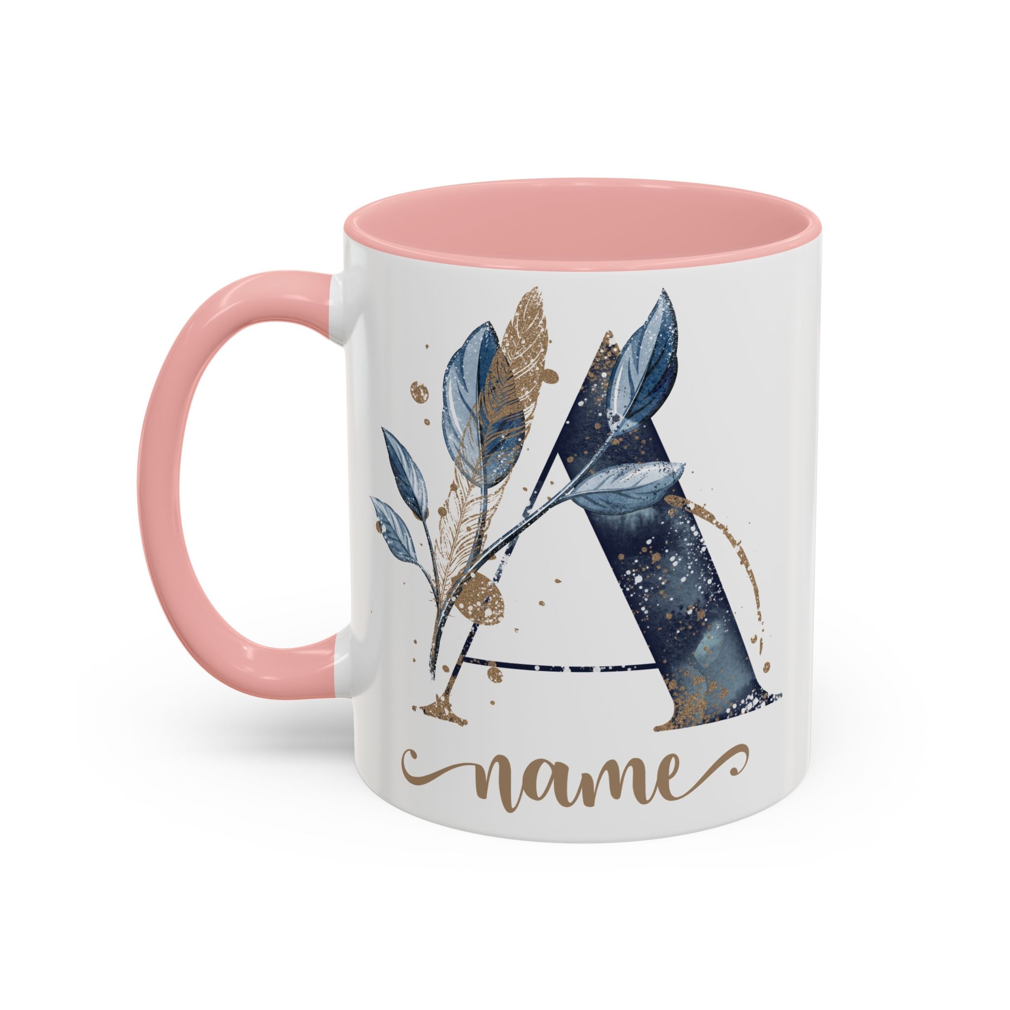 Personalized Floral Initial Coffee Mug for her, Custom Name Mug, Wedding Favor, Unique Home Décor Coffee Cup, Girlfriend Gift, Monogram Mug