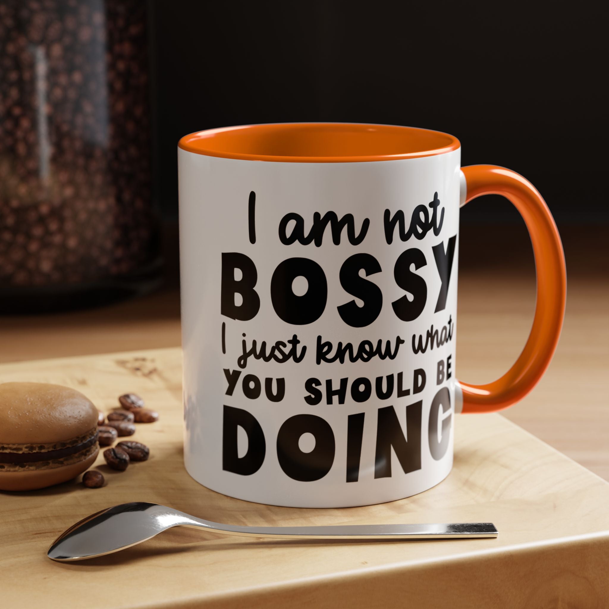 Funny Coffee Mug, Personalized Mug, I am Not Bossy, Just Know What You Should Be Doing, Accent Cup (11, 15oz), Gift Under 20, White Elephant