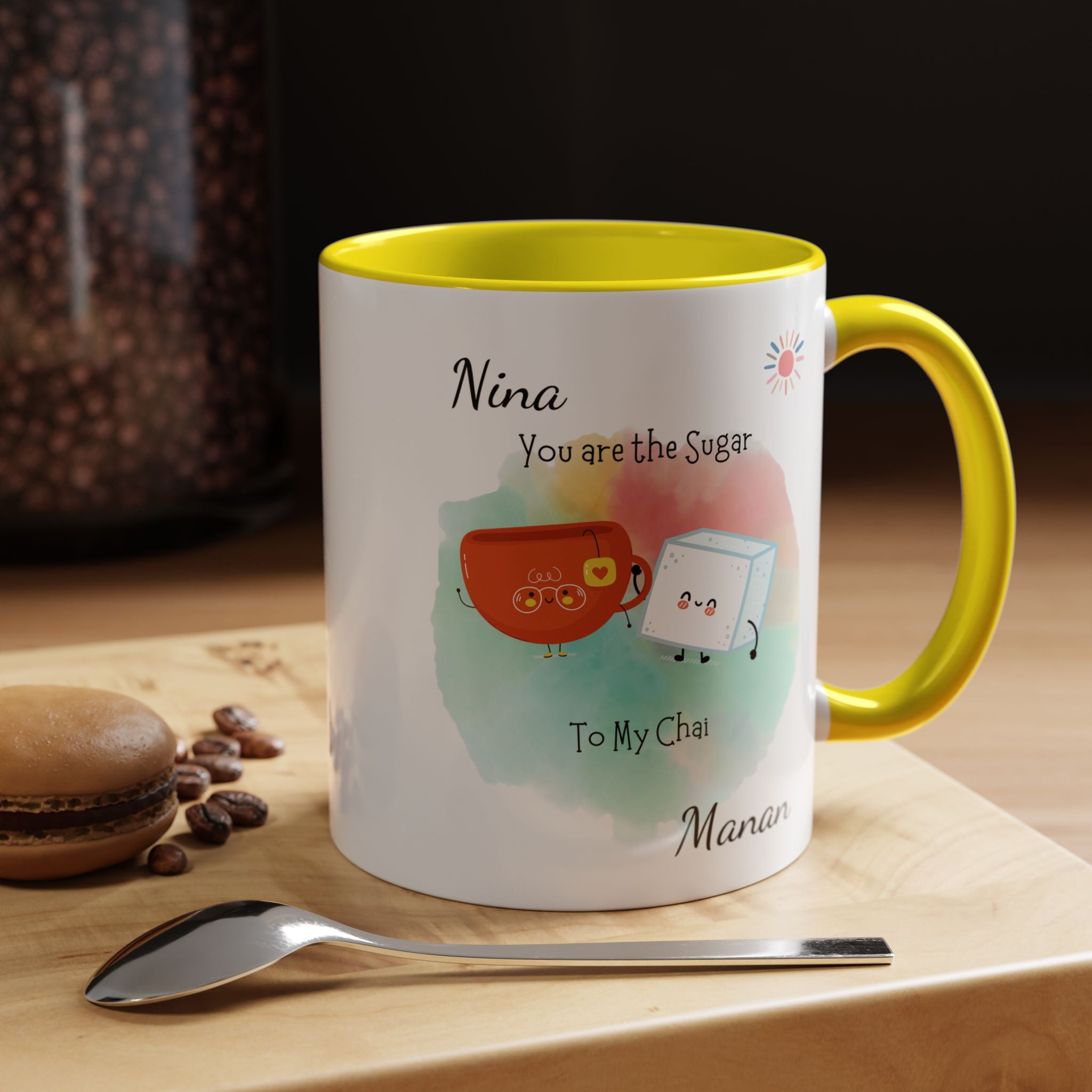 You Are The Sugar To My Chai Personalized Romantic Mug Accent Cup 11/15oz, Anniversary Wedding Valentines Custom Gift Him her Spouse BF GF