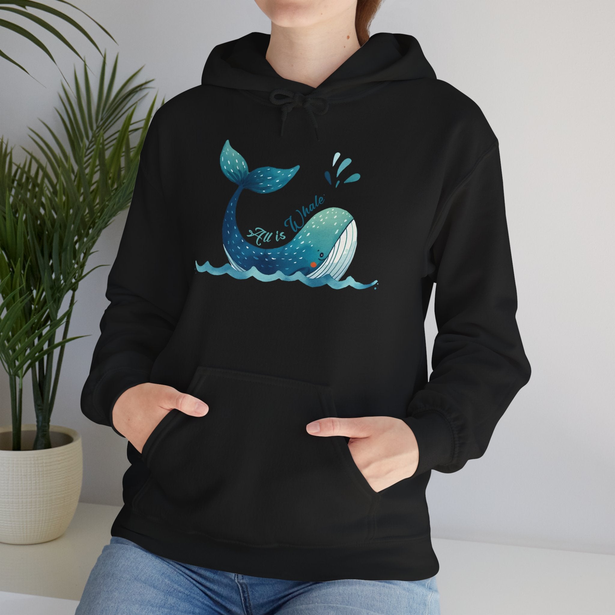Whale Tail Hoodie – Cute Watercolor Whale Graphic Pullover