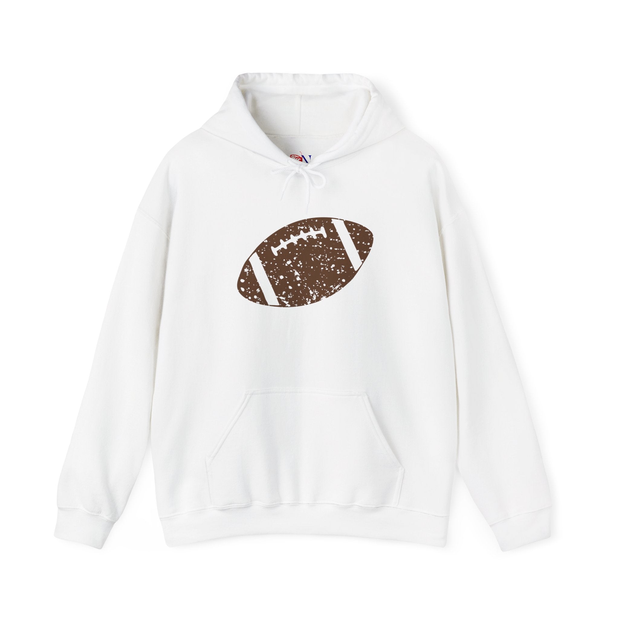 Vintage Football Hoodie – Distressed Brown Football Graphic