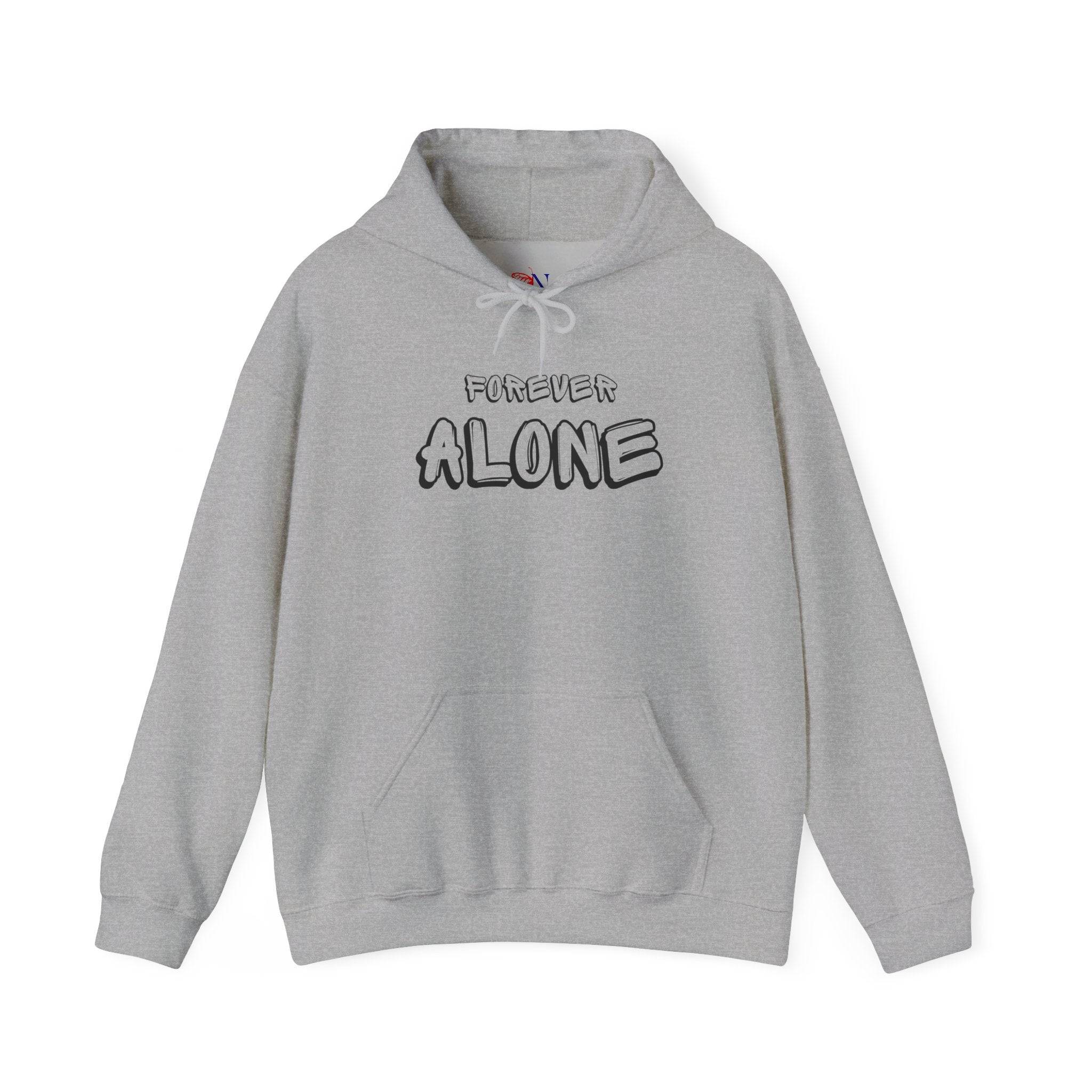 Forever Alone Hoodie – Minimalist White Graphic Pullover