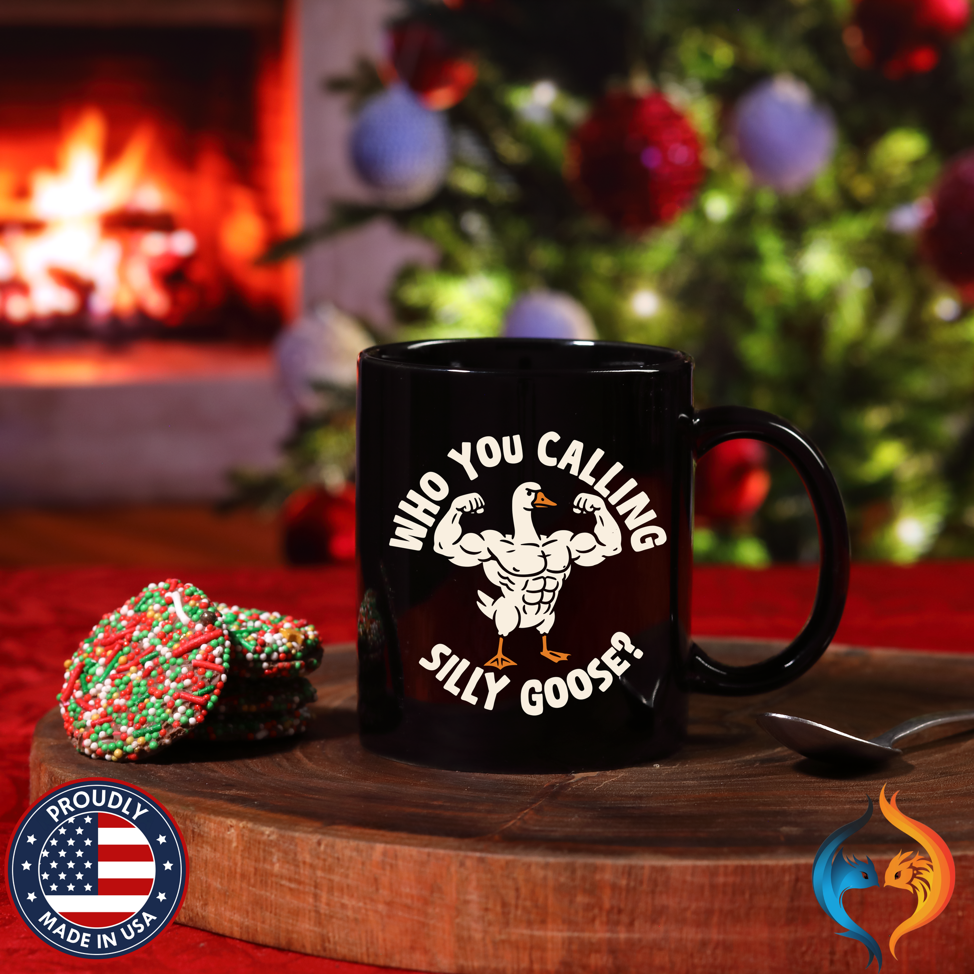 Who You Calling Silly Goose Mug Lifestyle Mockup | Nutty Designs