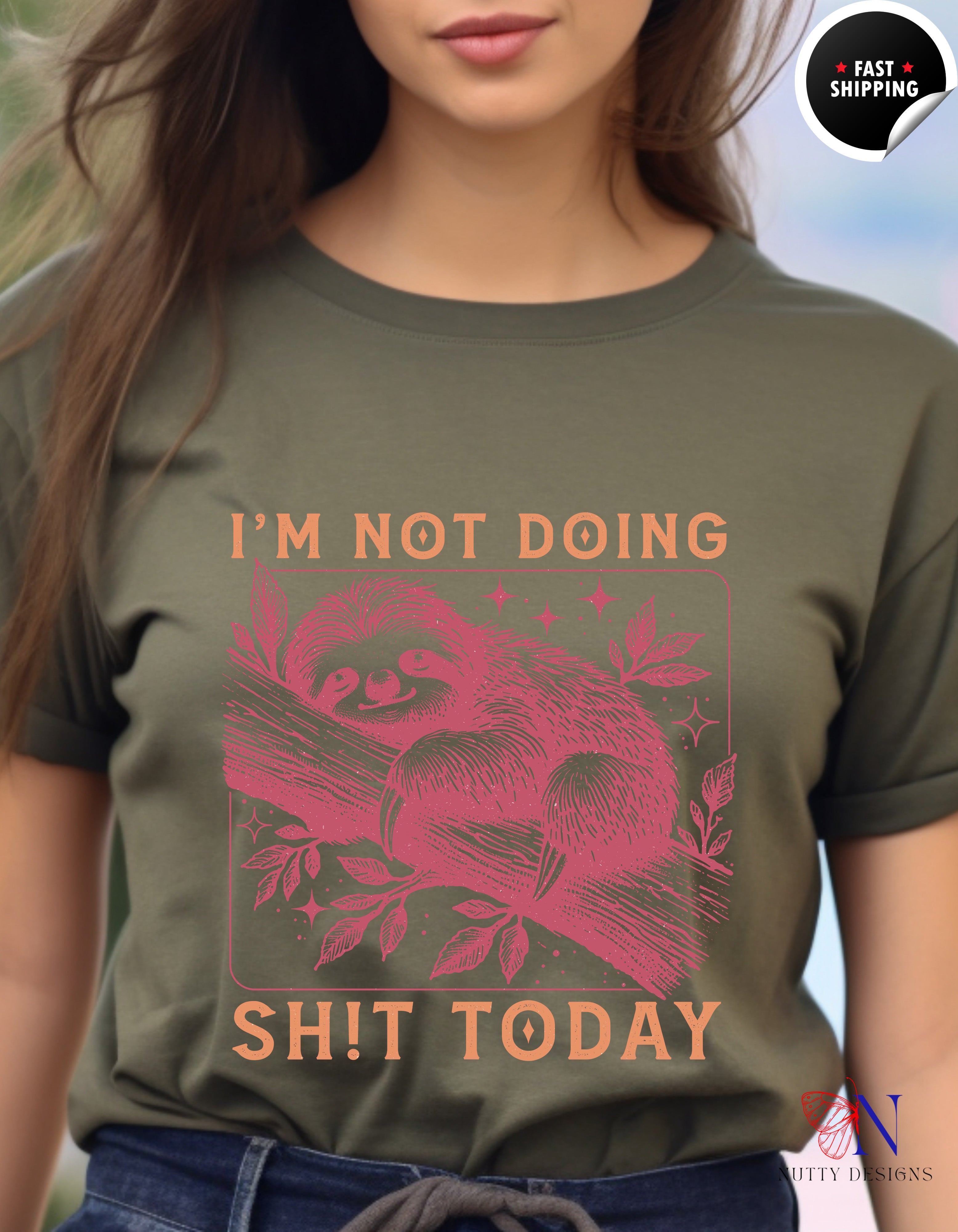 sloth , I am Not Doing Shit Today, Under 20 Mug Lifestyle Mockup | Nutty Designs