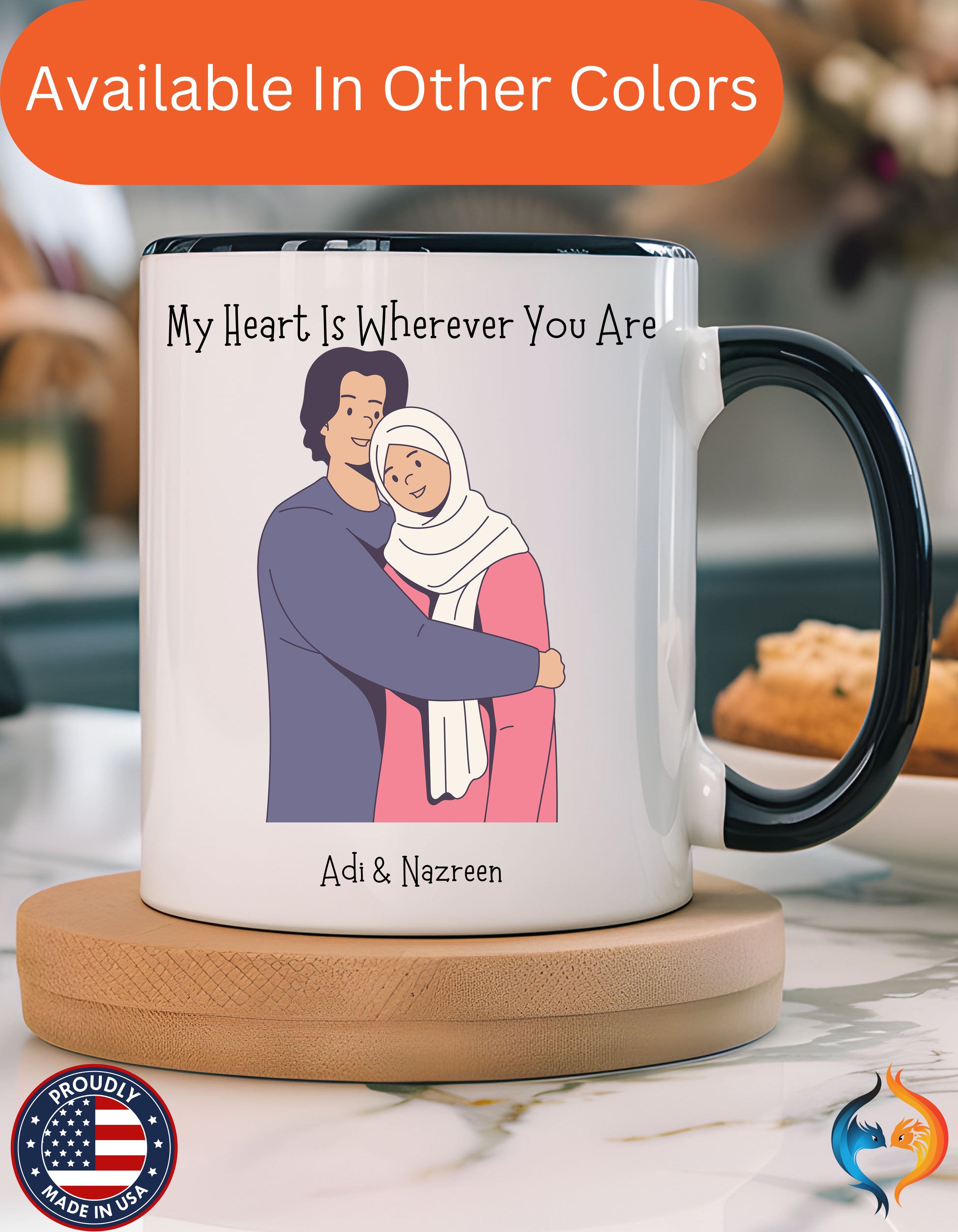 My Heart Is Wherever You Are Romantic Mug Product Photo | Nutty Designs