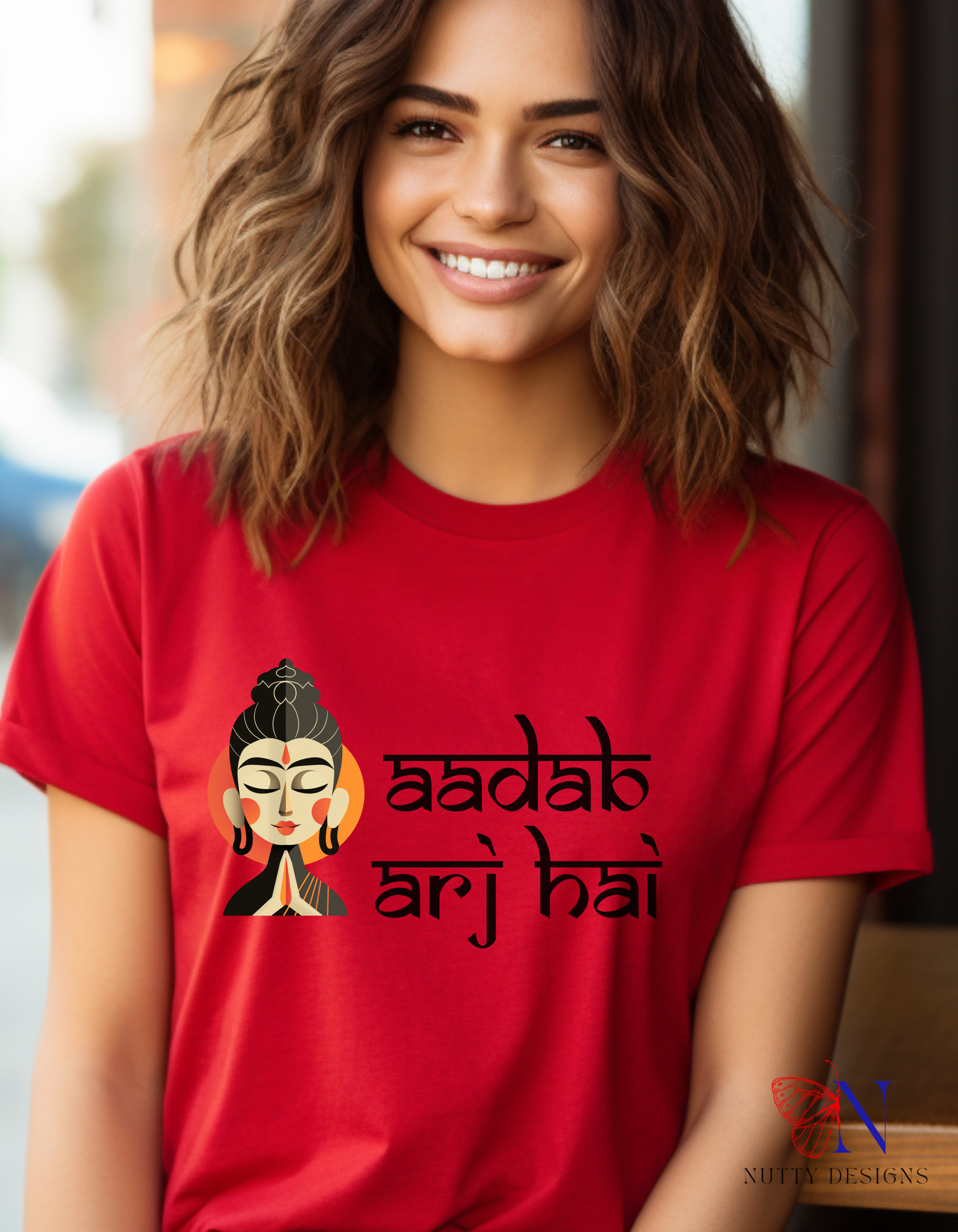 Aadab Arj Hai T-Shirt Lifestyle Mockup | Nutty Designs