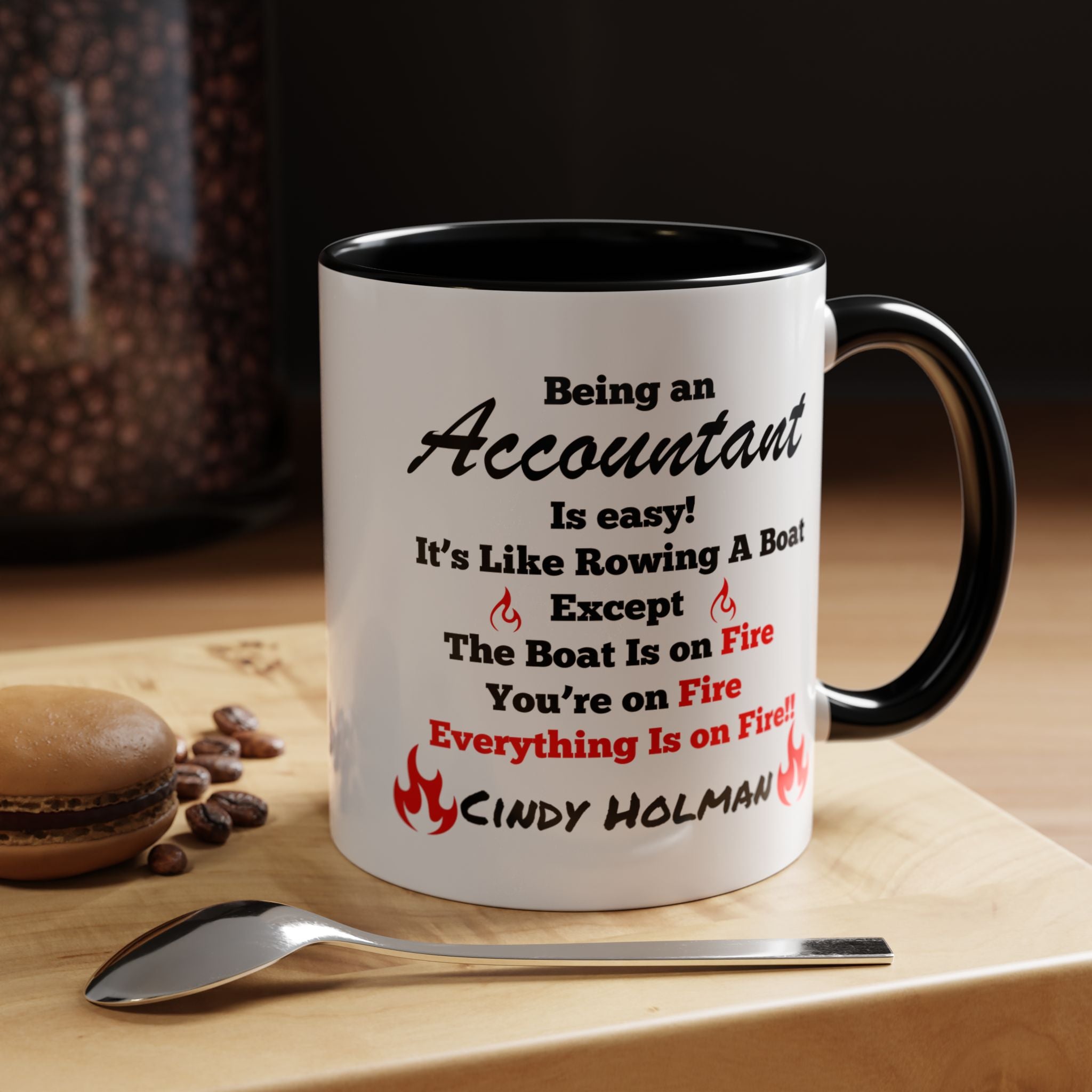 Being An Accountant Is Easy Accent Coffee Mug (11, 15oz), Funny Work Mug, Personalized Mug, Gift For Coworker, Team Building Merch