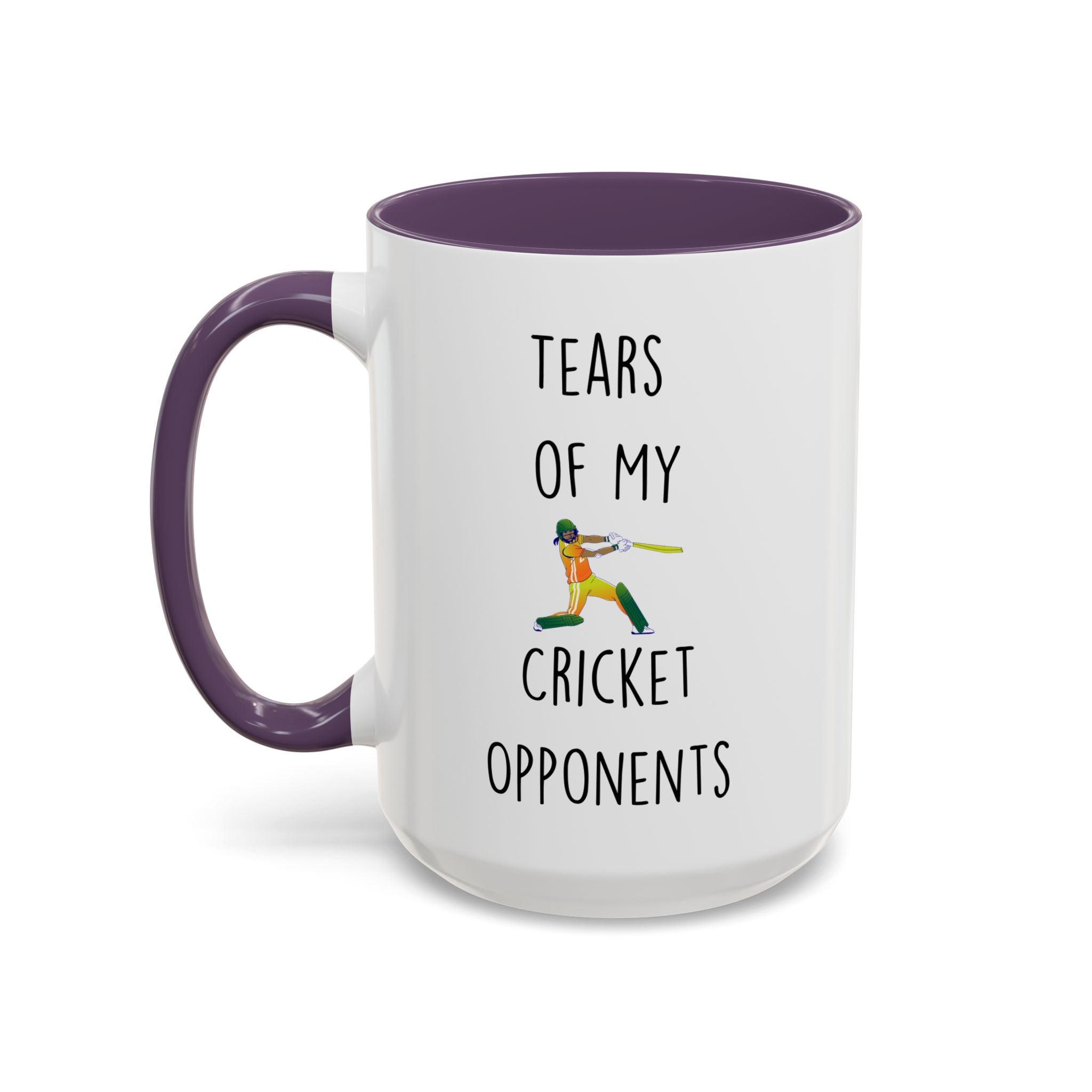 Funny Coffee Mug, Personalized Mug, Tears Of My Cricket Opponents, Accent Cup (11, 15oz), Sarcastic Mug,  Tea Coffee Cup, Gift Under 20