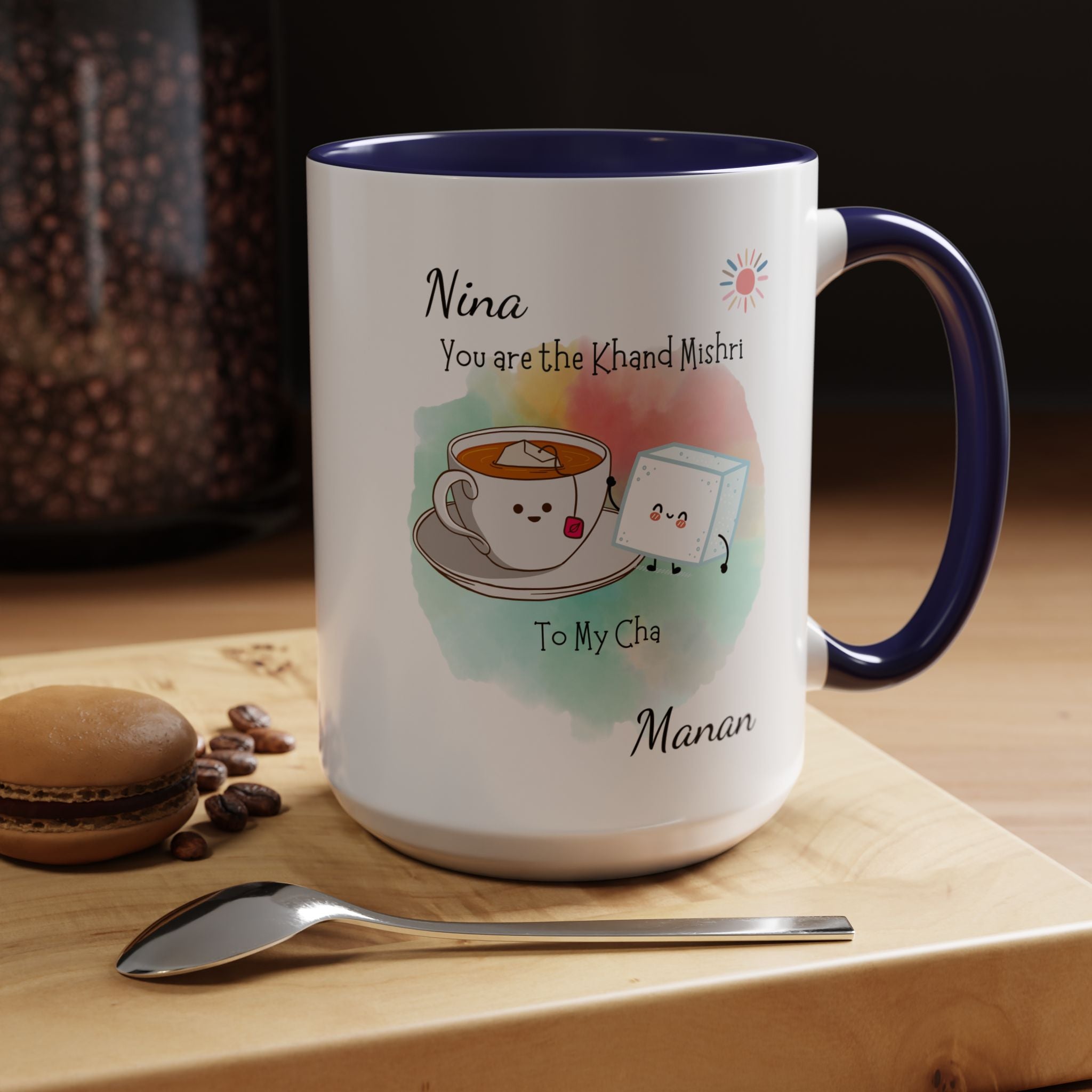 Funny Coffee Mug, Personalized Mug, You Are Khand Mishri To My Chai Cup 11/15oz, Anniversary, Wedding, Valentines, Romantic Gift Him her