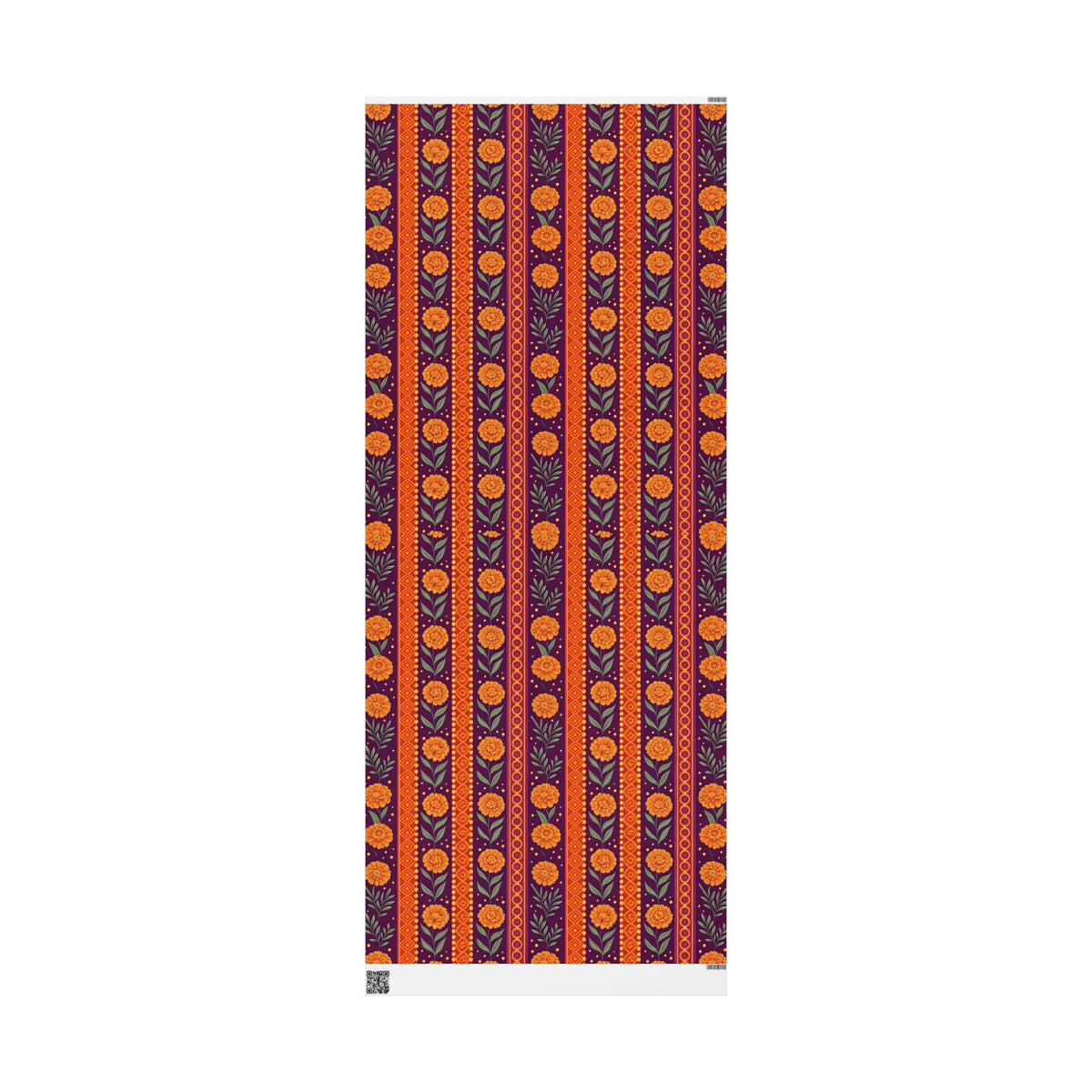 Diwali Wrapping Paper Roll - Marigold Festive Stripe Indian Gift Wrap