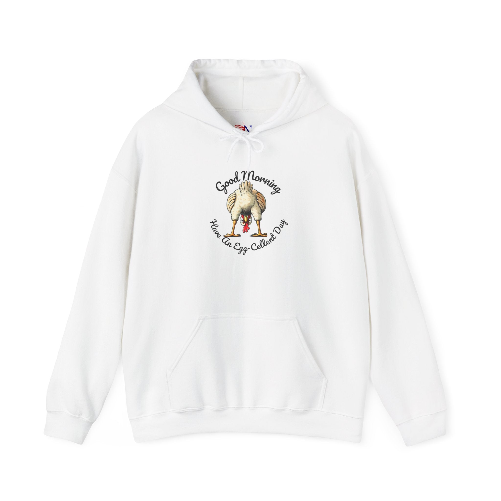 Hoodie — "Good Morning" Rooster Egg Collector Vintage Farmhouse Pullover