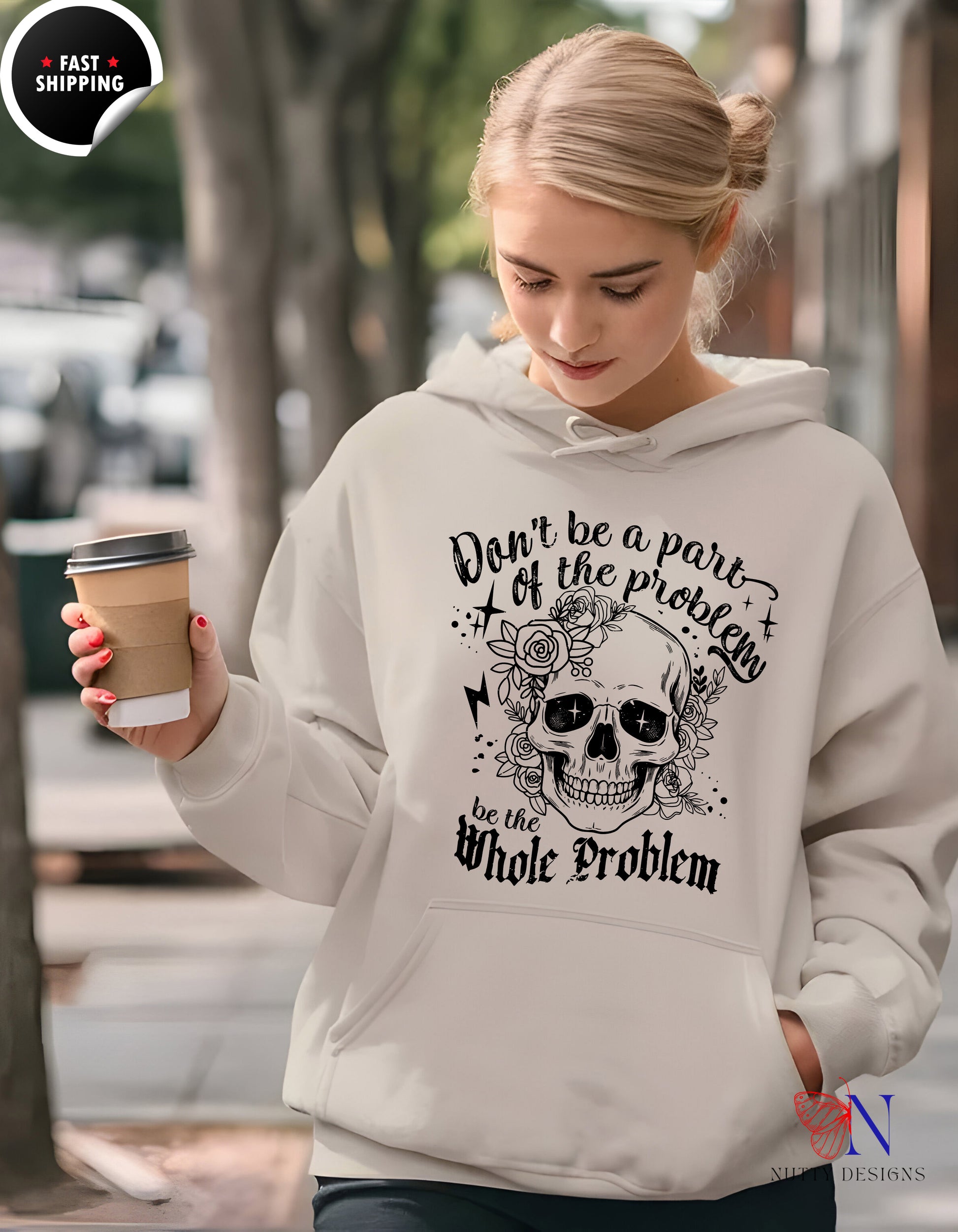 Don't Be A Part Of The Problem Be The Whole Problem Mug Lifestyle Mockup | Nutty Designs