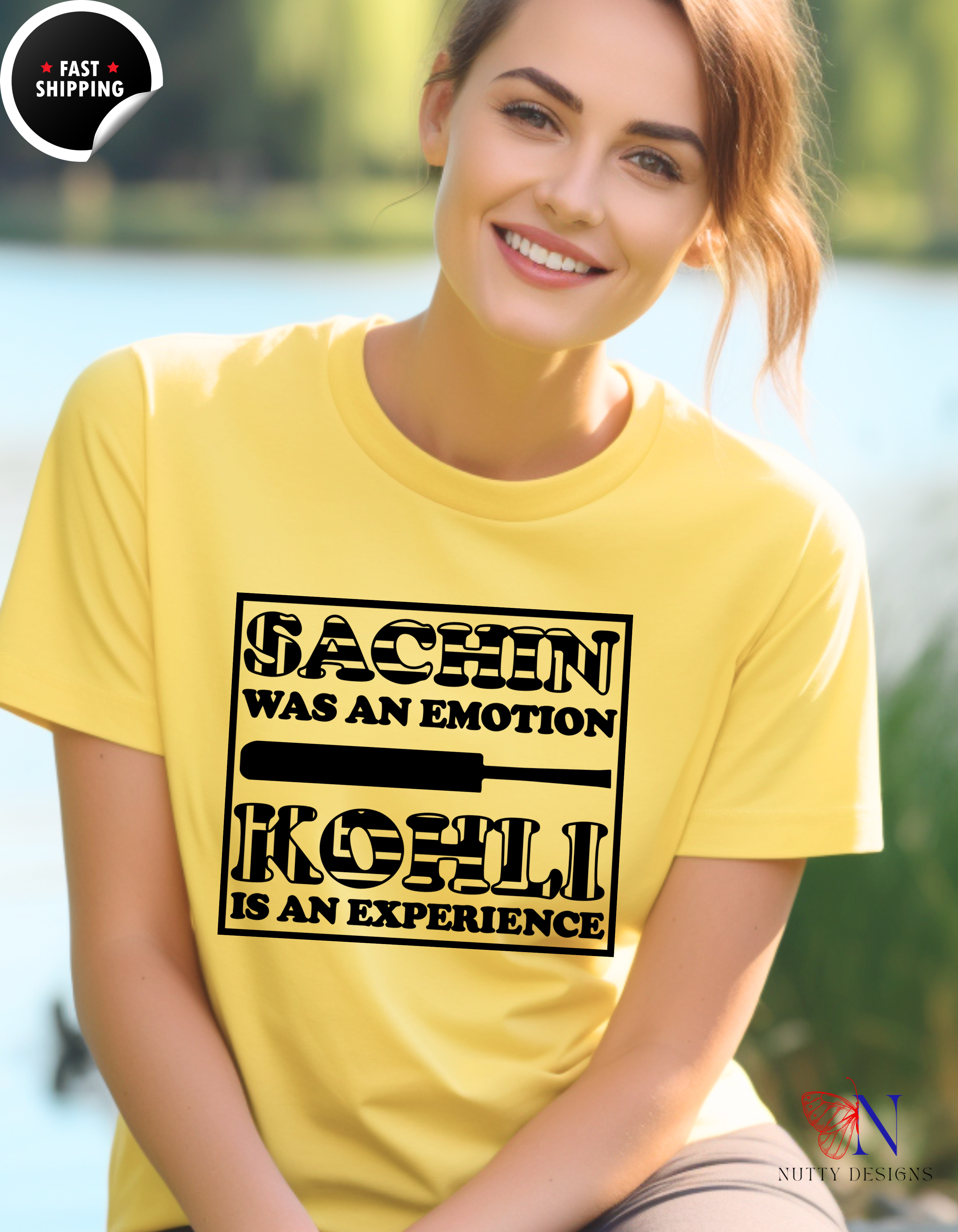 Sachin Was An Emotion, Kholi Is An Experience, unique T-Shirt Product Photo | Nutty Designs