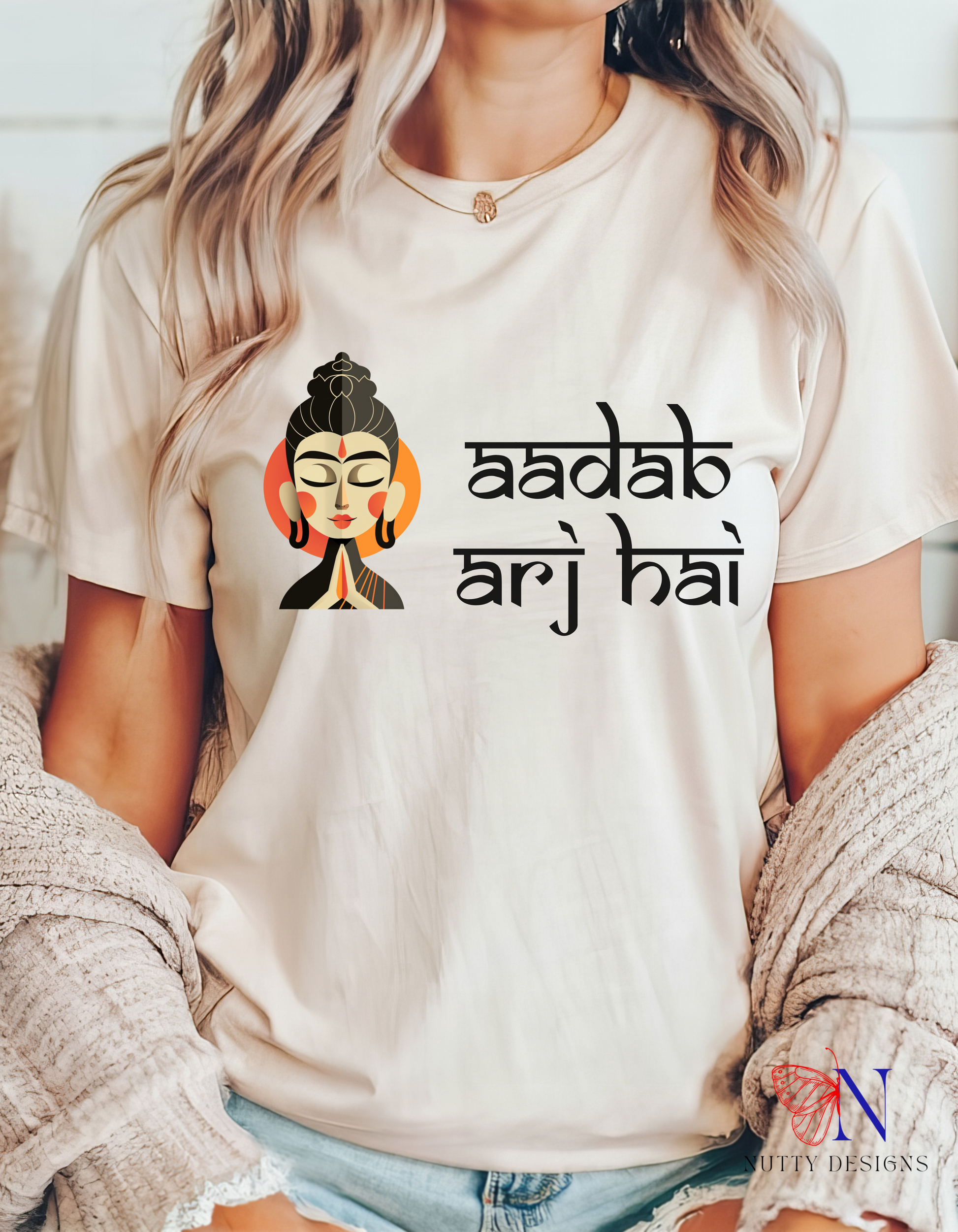 Aadab Arj Hai T-Shirt Lifestyle Mockup | Nutty Designs