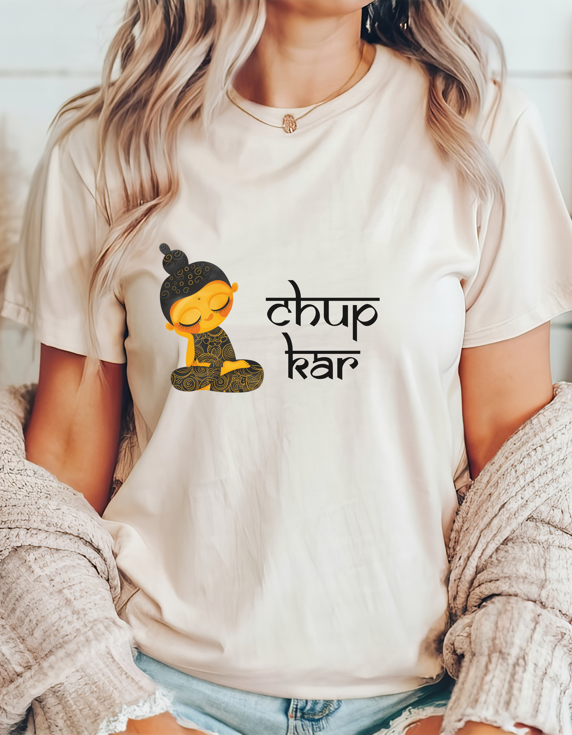 Chup Kar T-Shirt Lifestyle Mockup | Nutty Designs