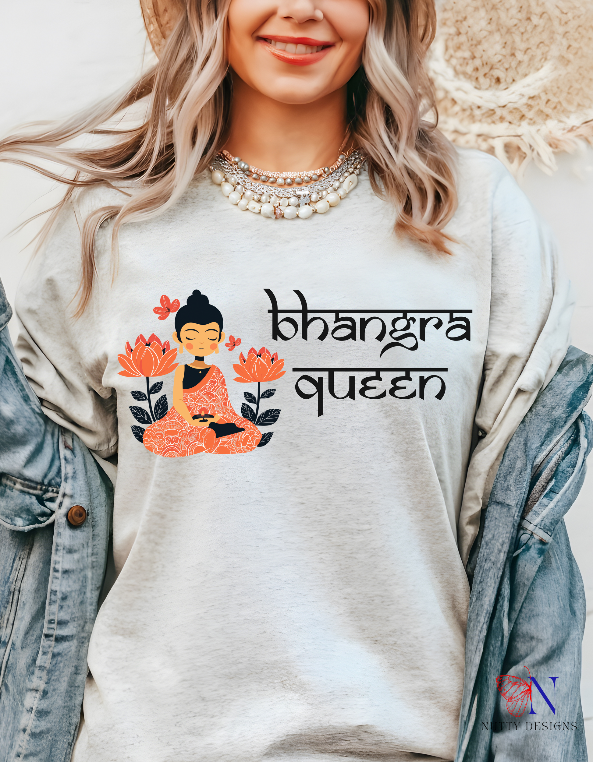 Bhangra Queen pride slogan Swag T-Shirt Lifestyle Mockup | Nutty Designs