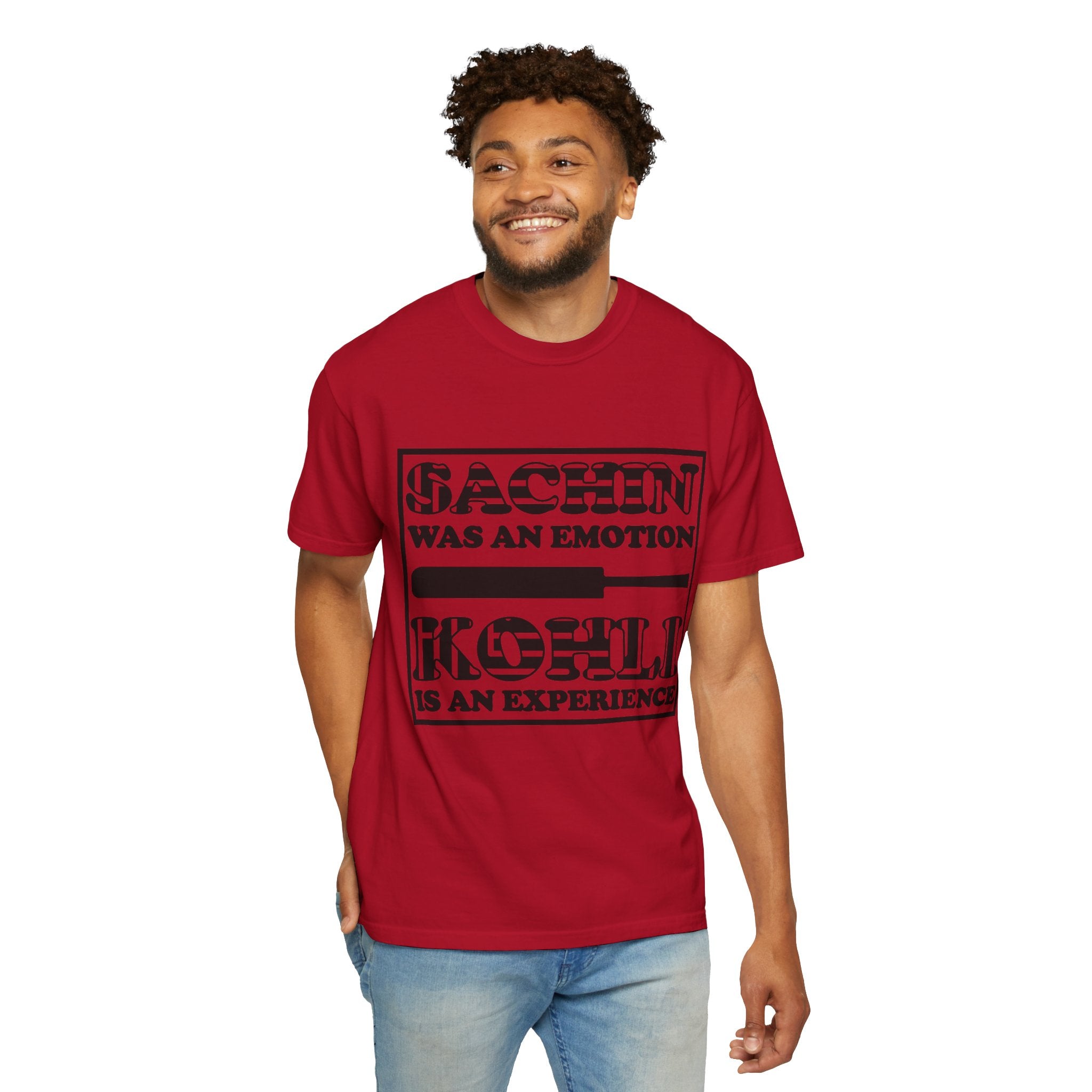 Sachin Was An Emotion, Kholi Is An Experience, unique Desi funny Cricket lover gift tshirt, IPL/T20 world cup tees Unisex T-shirt