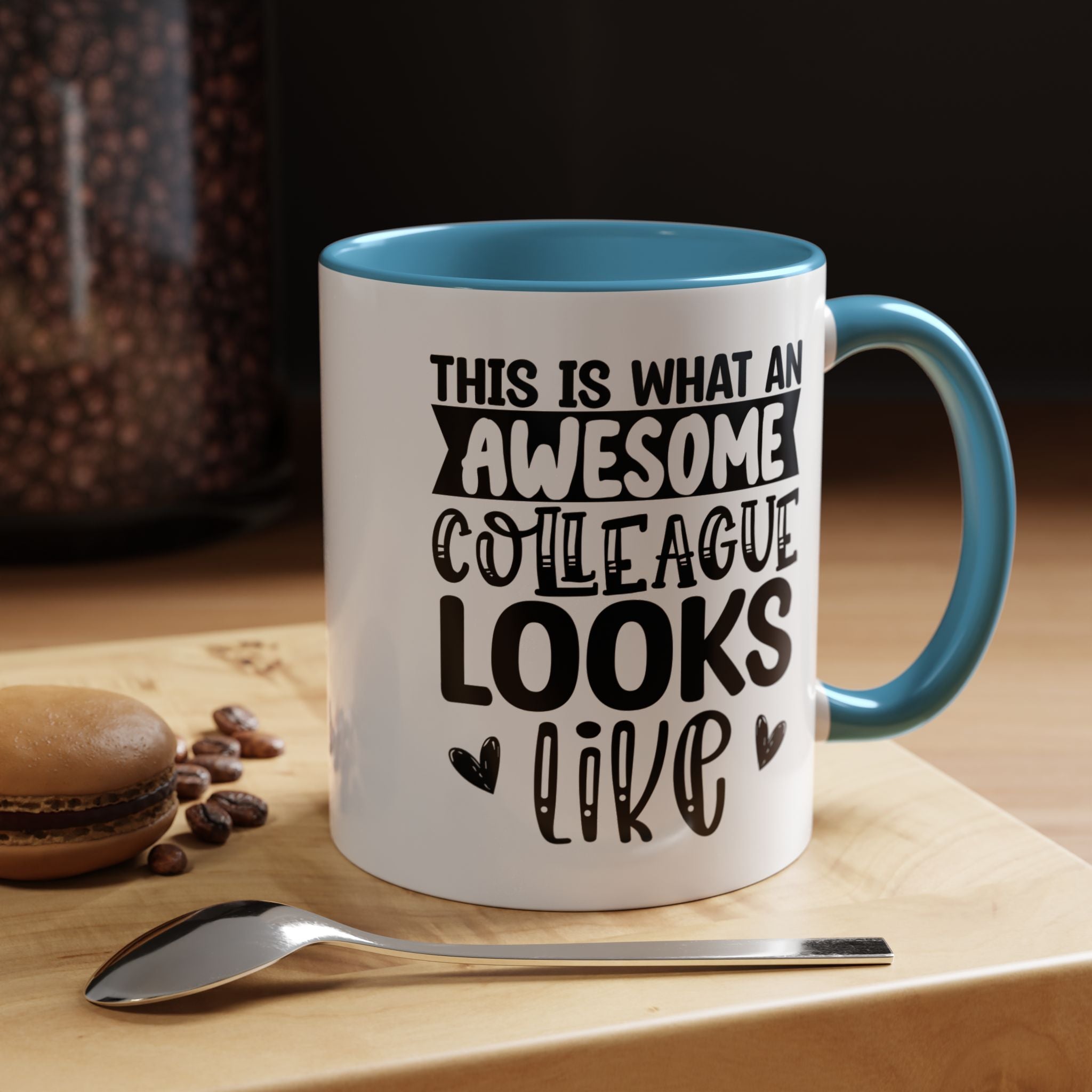 Funny Coffee Mug, Personalized Mug, This Is What An Awesome Colleague Looks Like Accent Cup (11, 15oz), Gift Under 20, White Elephant
