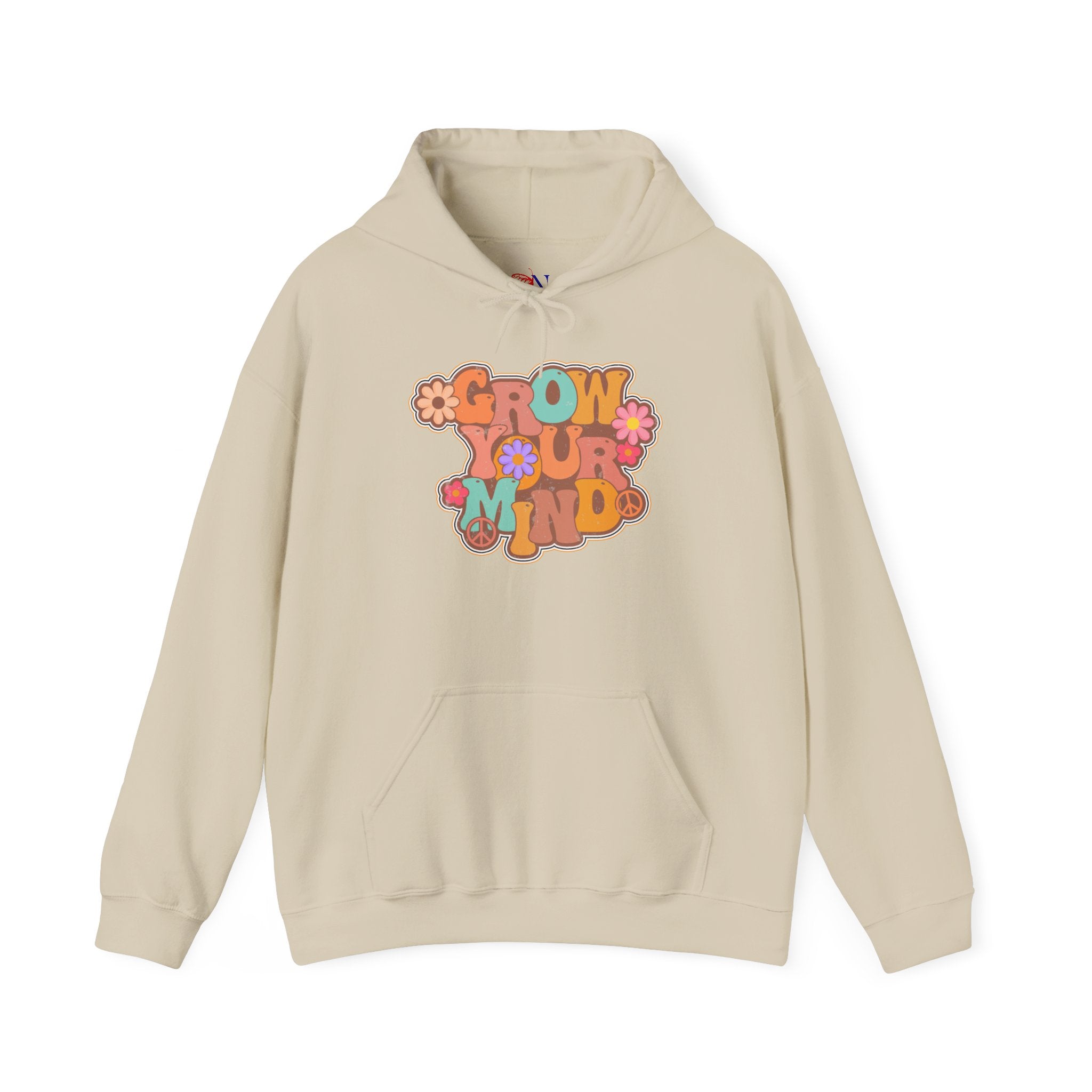Grow Your Mind Hoodie — Retro Floral Positivity Sweatshirt