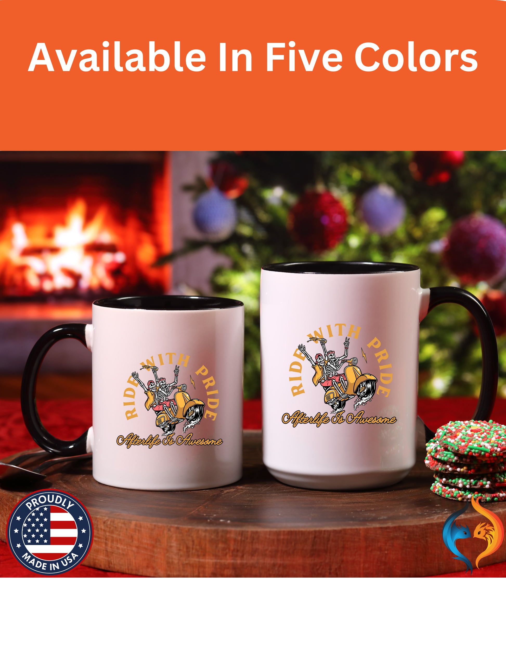 Ride With Pride Afterlife Is Awesome, Skeleton Mug Lifestyle Mockup | Nutty Designs