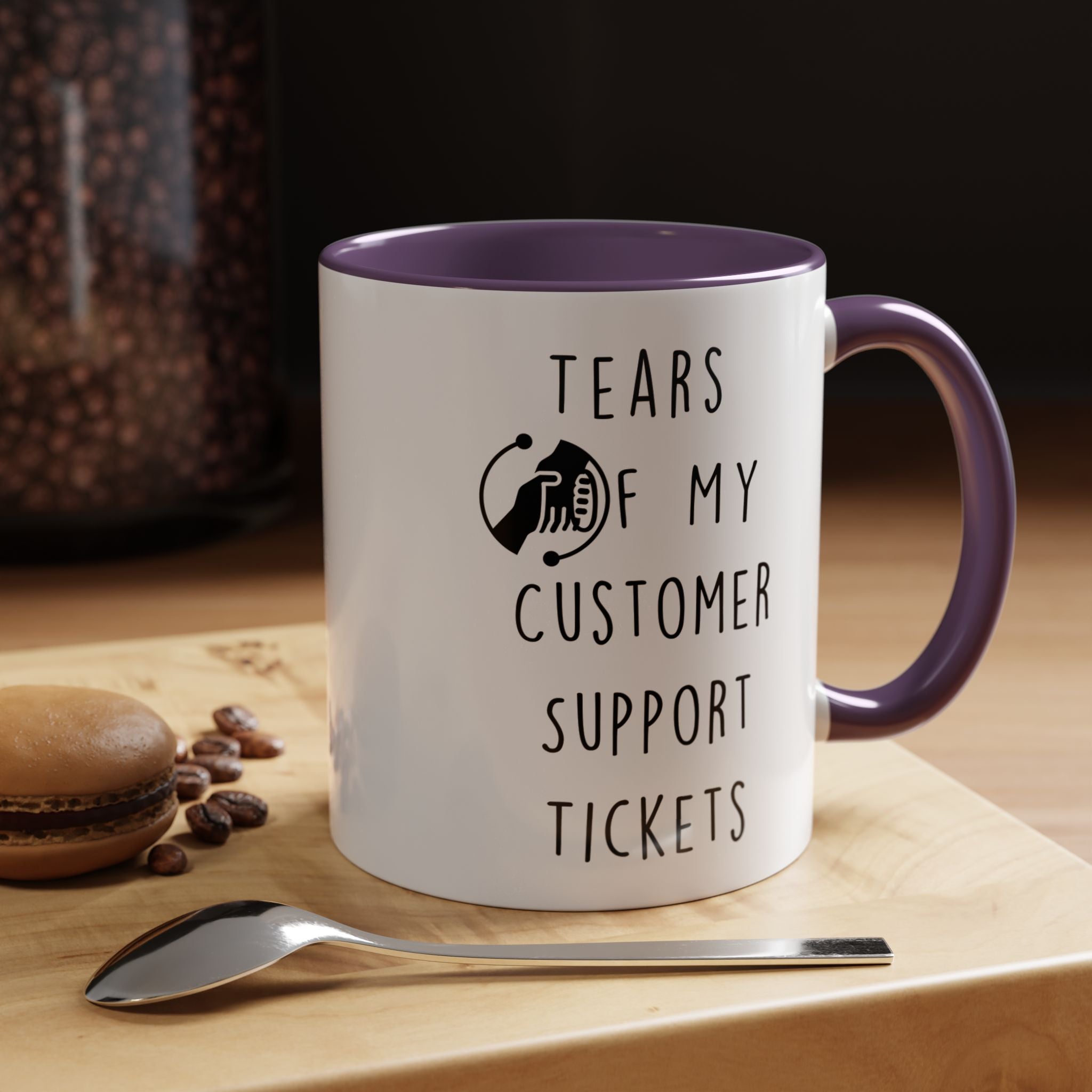 Funny Coffee Mug, Personalized Mug, Tears Of My Customer Support Tickets, Accent Cup (11, 15oz), Sarcastic Mug,  Tea Cup, Gift Under 20