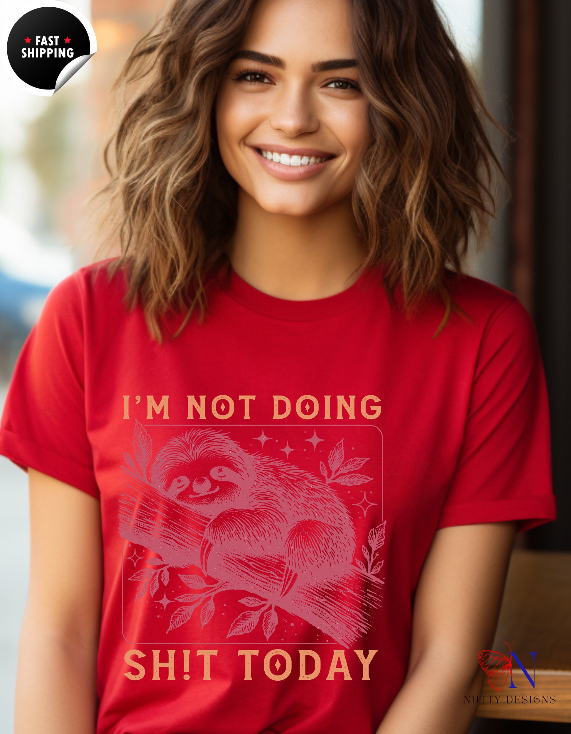 sloth , I am Not Doing Shit Today, Under 20 Mug Lifestyle Mockup | Nutty Designs