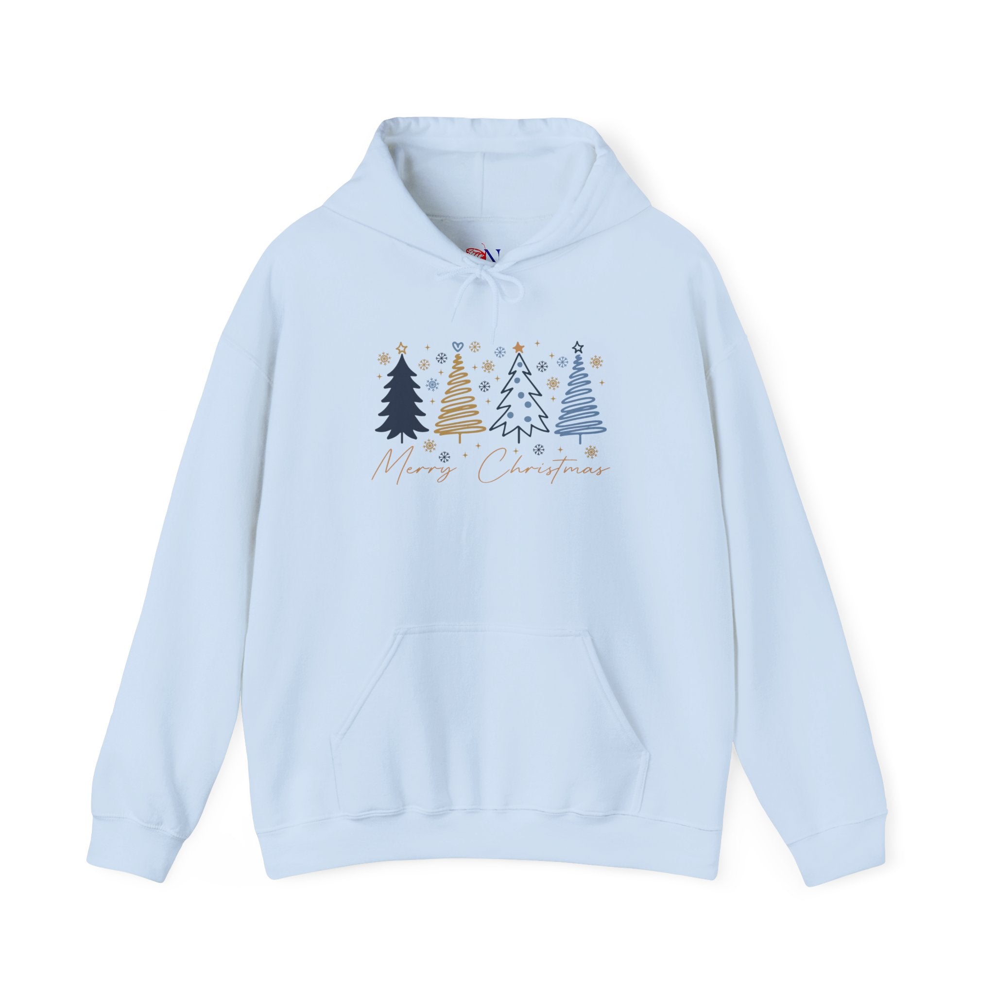 Holiday Christmas Trees Hooded Sweatshirt — Merry & Bright Cozy Pullover