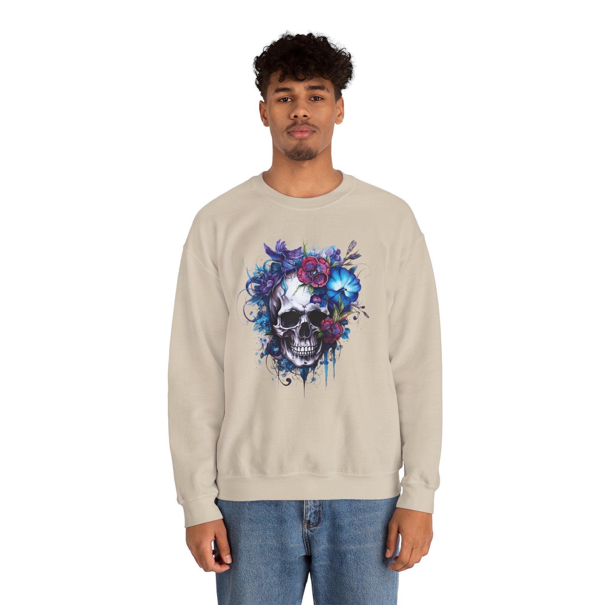 Skull Bloom, Halloween Themed Sweatshirt