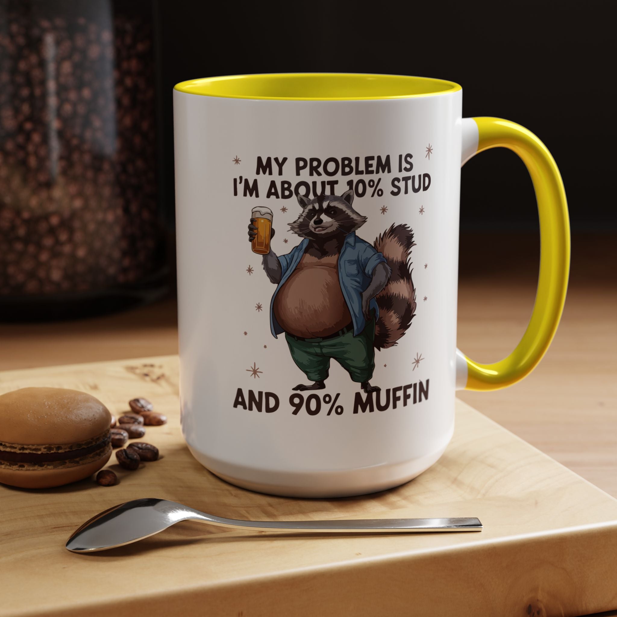 10 percent Stud - 90 percent Muffin | Funny Coffee Mug, Sarcastic Tea Cup, Unique Gift Idea