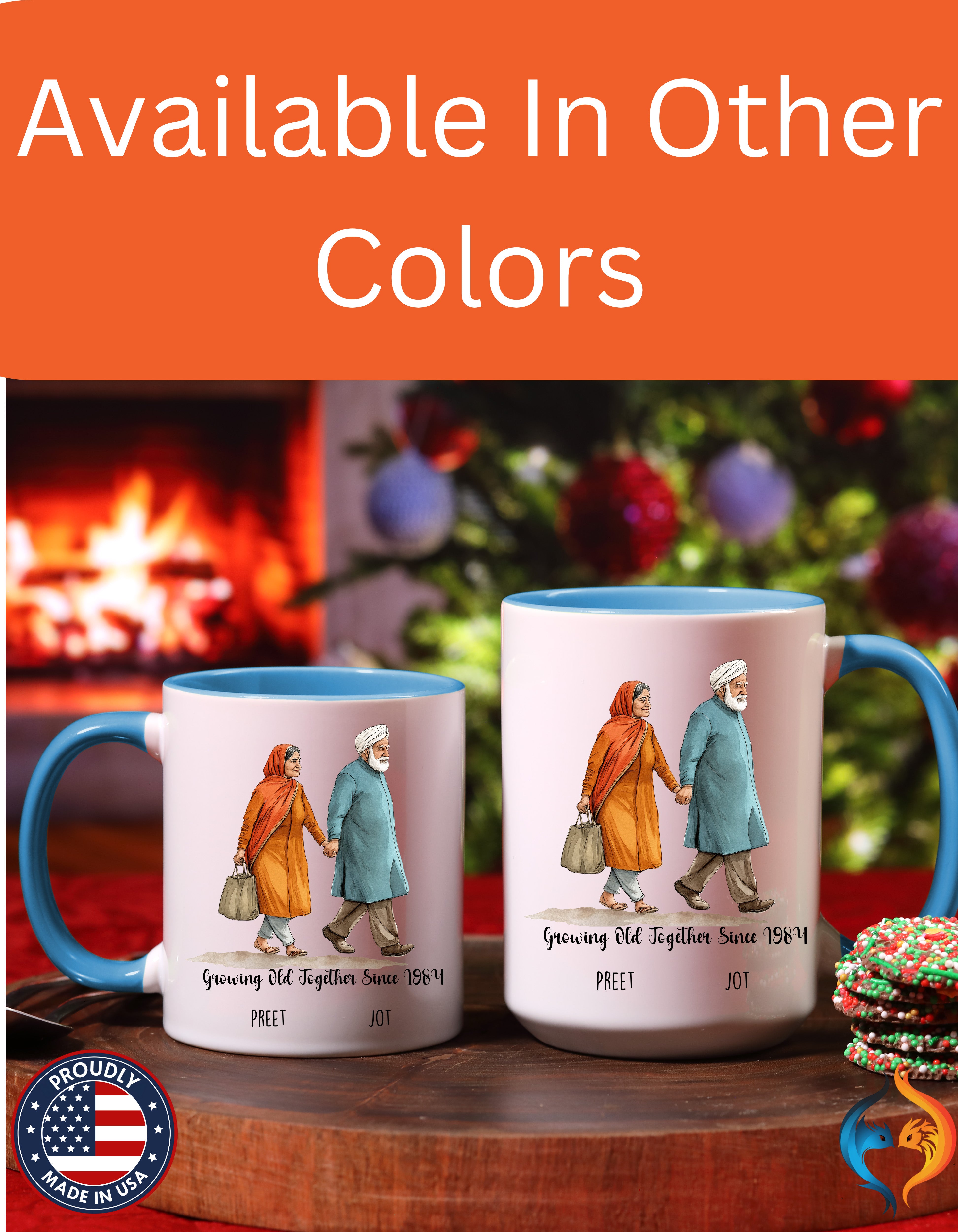 Growing Old Together Since Couple , Anniversary, Wedding Mug Lifestyle Mockup | Nutty Designs