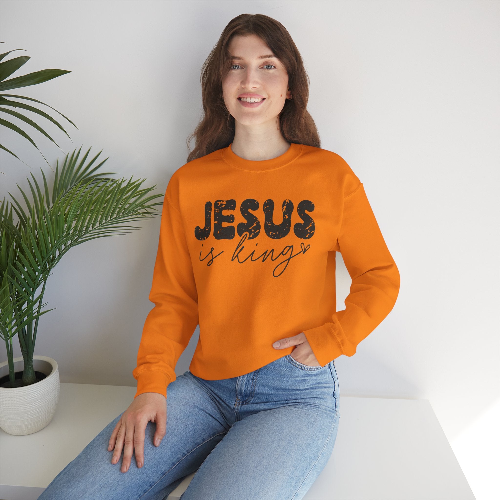 Christian Jesus Is King Crewneck Sweatshirt, Religious Christian Faith Jumper, Unisex Sweatshirts, Christian Apparel, Religious Top, King of