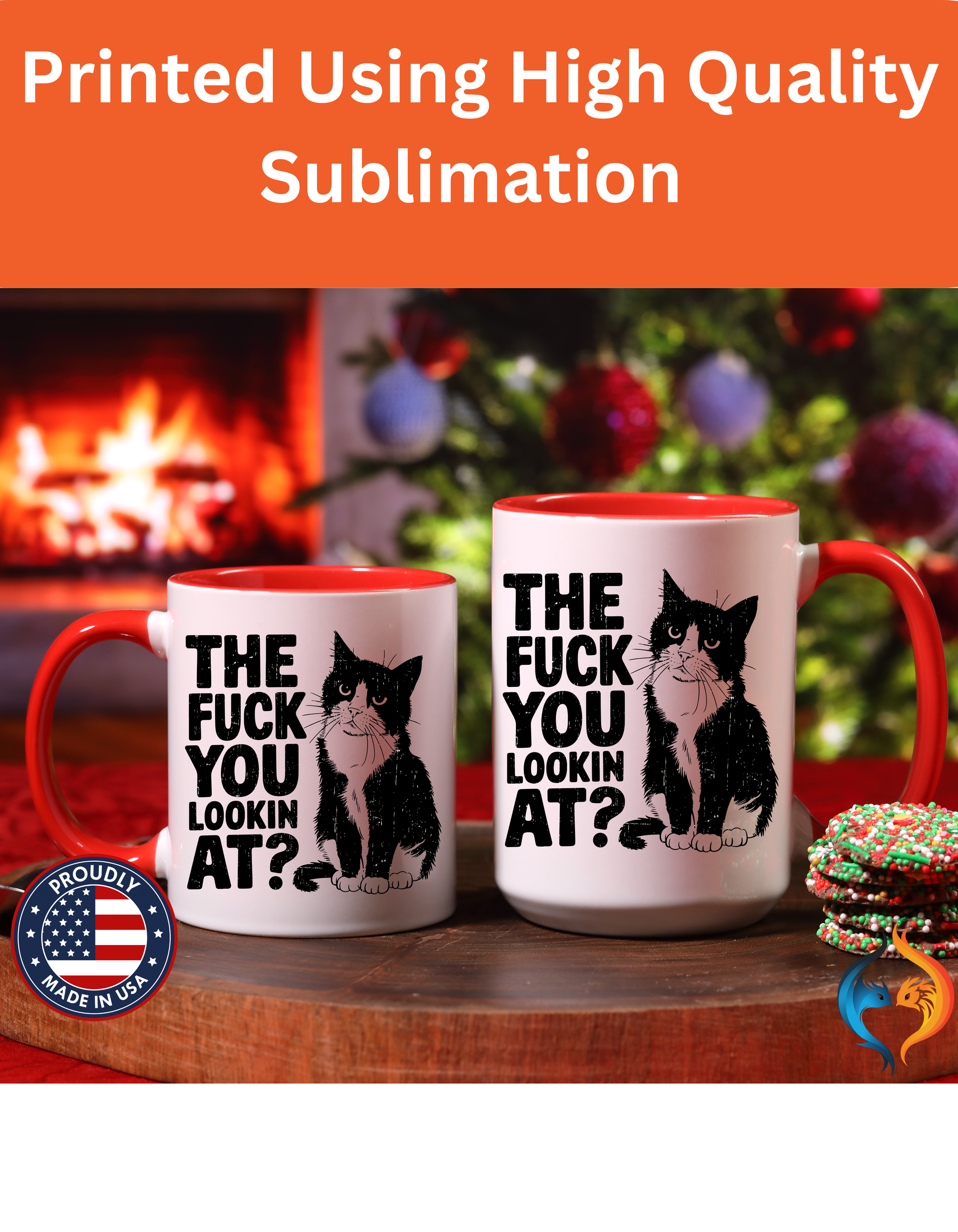 The FUCK You Lookin At Mug Lifestyle Mockup | Nutty Designs