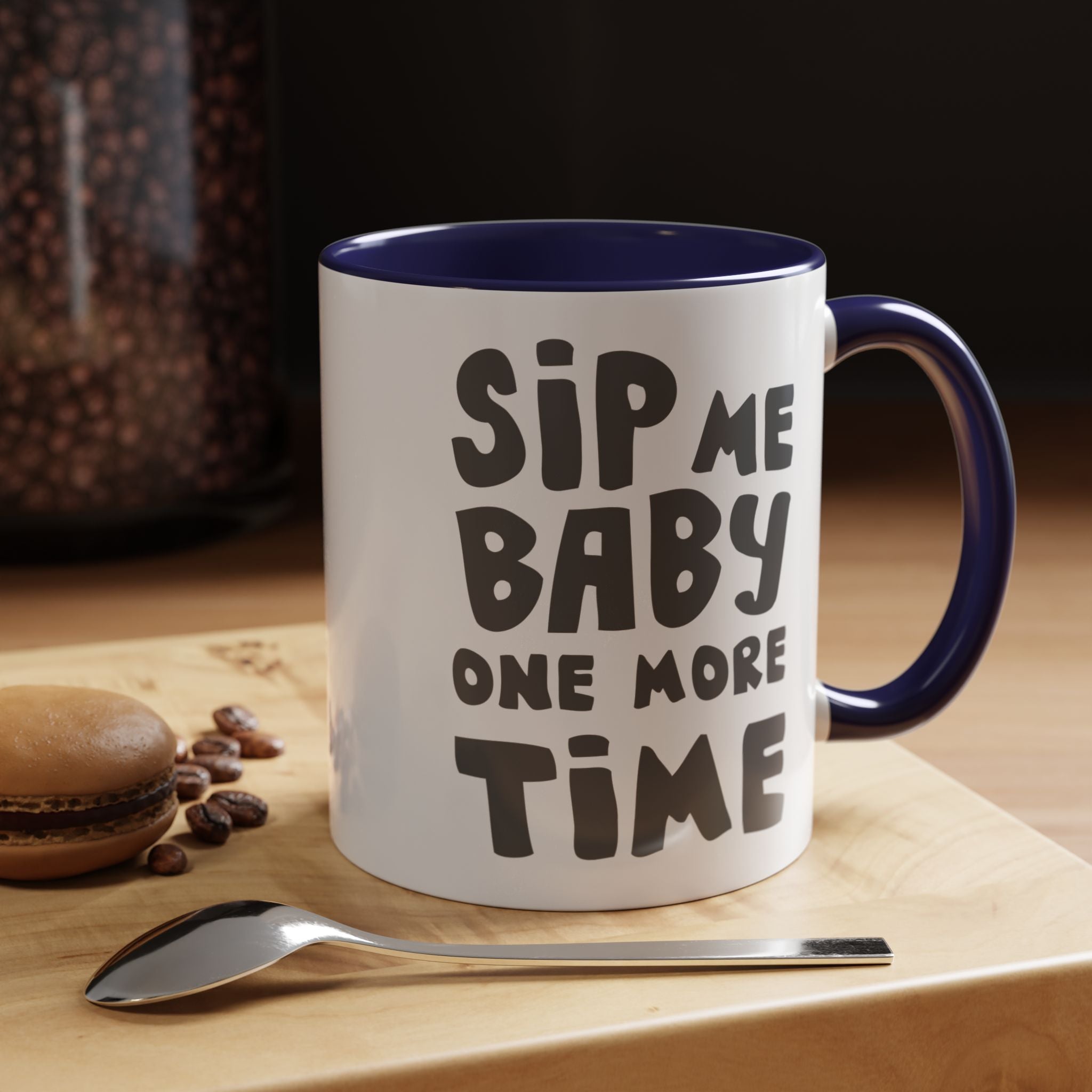 Funny Coffee Mug, Personalized Mug, Sip Me Baby One More Time Accent Cup (11, 15oz), Gift Under 20, White Elephant gift