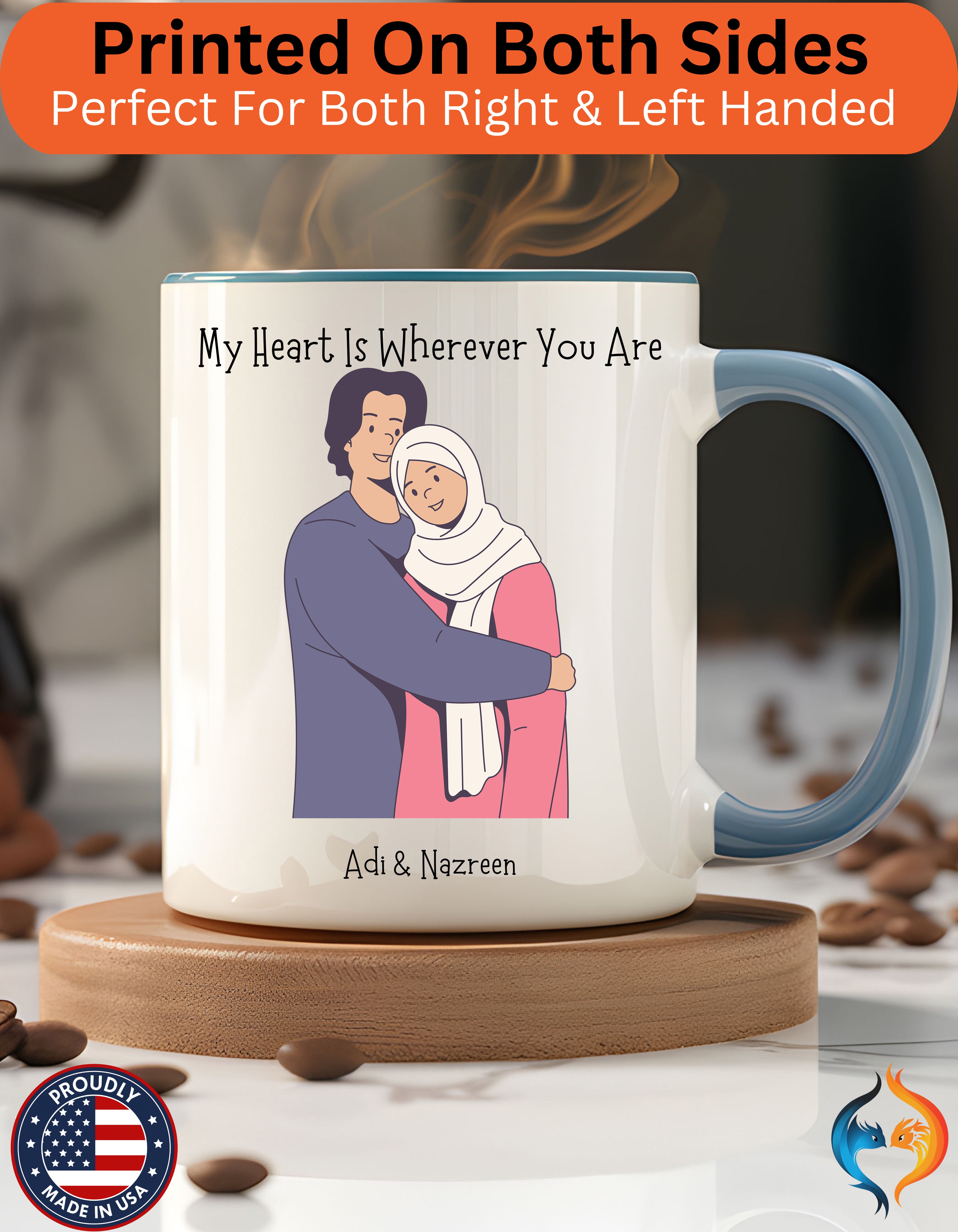 My Heart Is Wherever You Are Romantic Mug Product Photo | Nutty Designs
