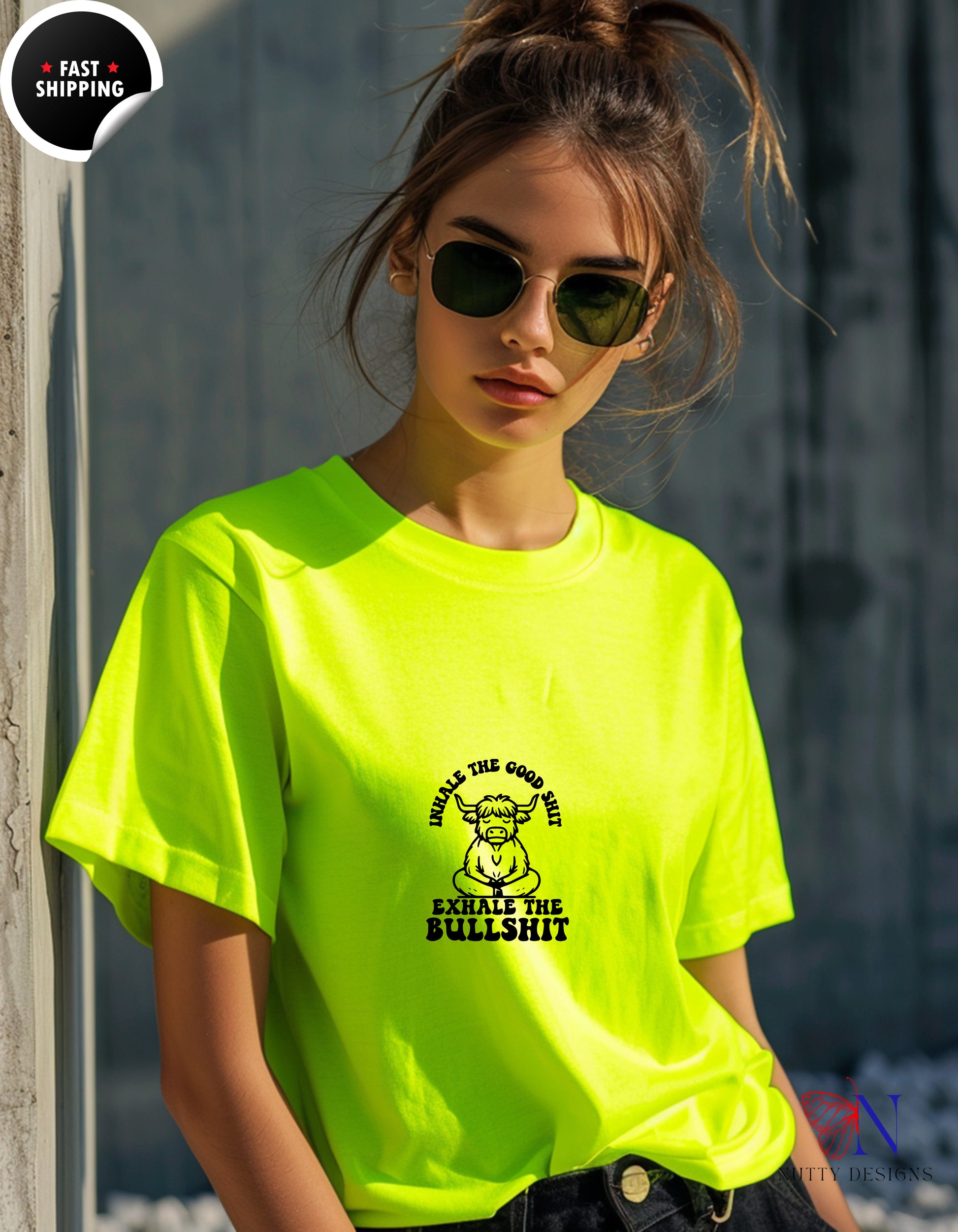 Mindful Cow — "Inhale the Good Shit, Exhale the Bullshit" Hoodie Product Photo | Nutty Designs