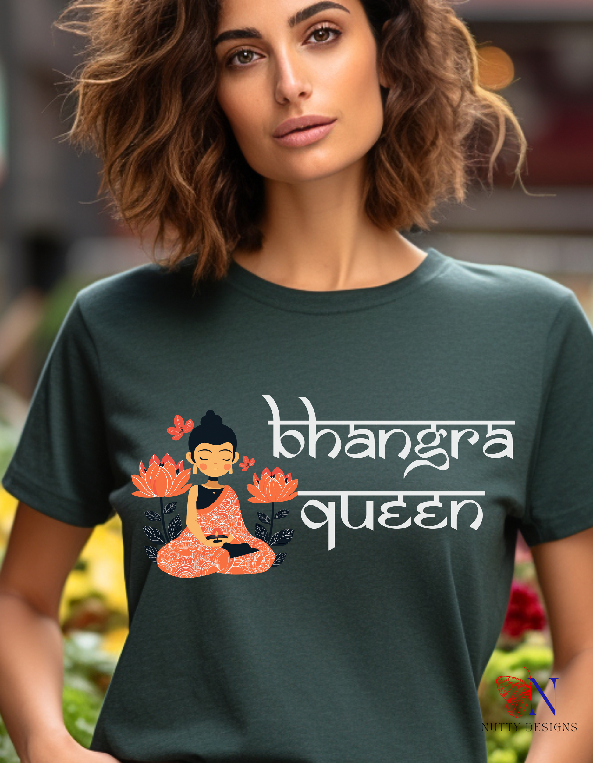 Bhangra Queen pride slogan Swag T-Shirt Lifestyle Mockup | Nutty Designs