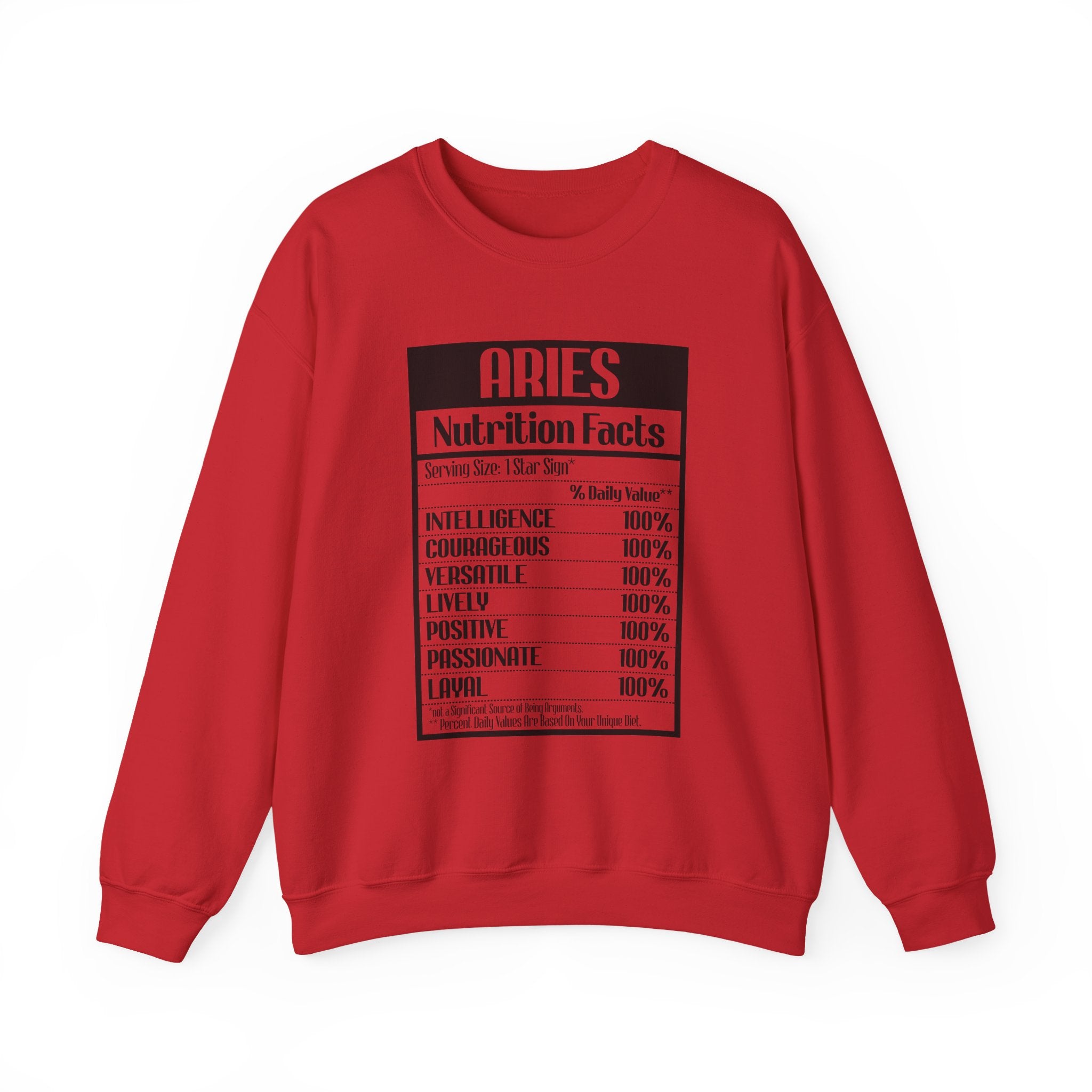 Aries nutrition facts cute sweatshirt