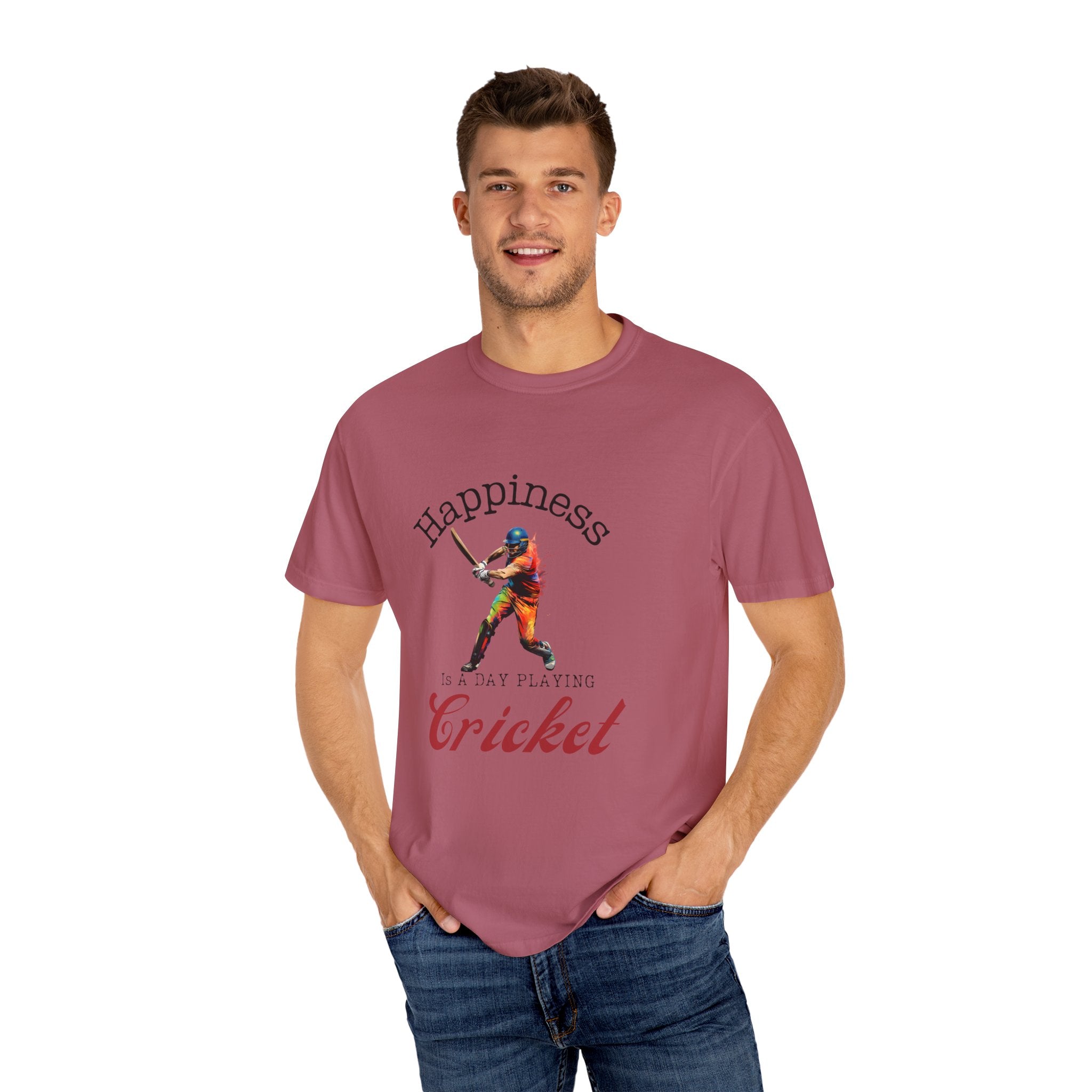 Happiness Is A Day Playing Cricket, unique desi style cricket lover gift tshirt, IPL/T20 world cup tees Unisex T-shirt