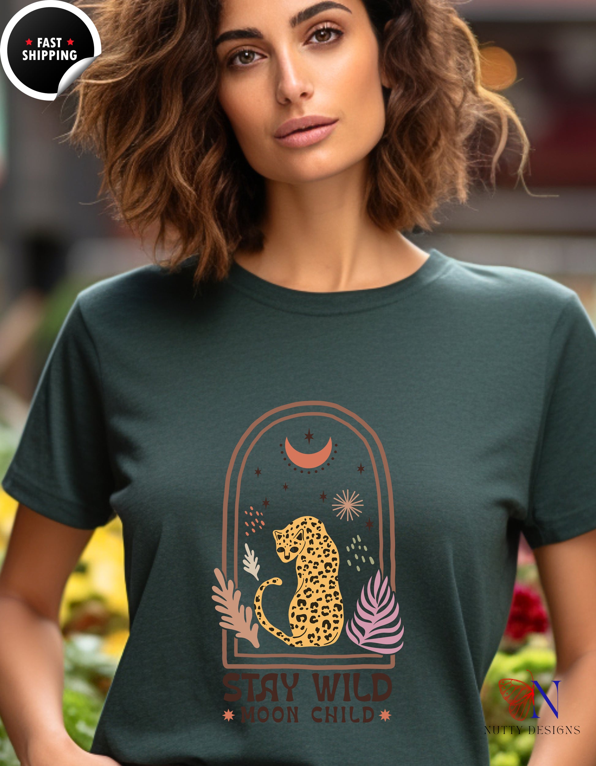 Stay wild, Moon child Shirt, Moon Bohemian Shirt, For Moon T-Shirt Product Photo | Nutty Designs