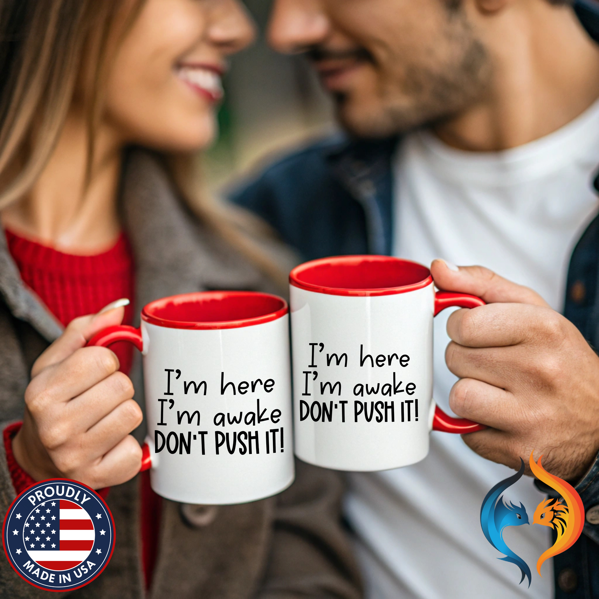 I m Here I m Awake Mug Product Photo | Nutty Designs