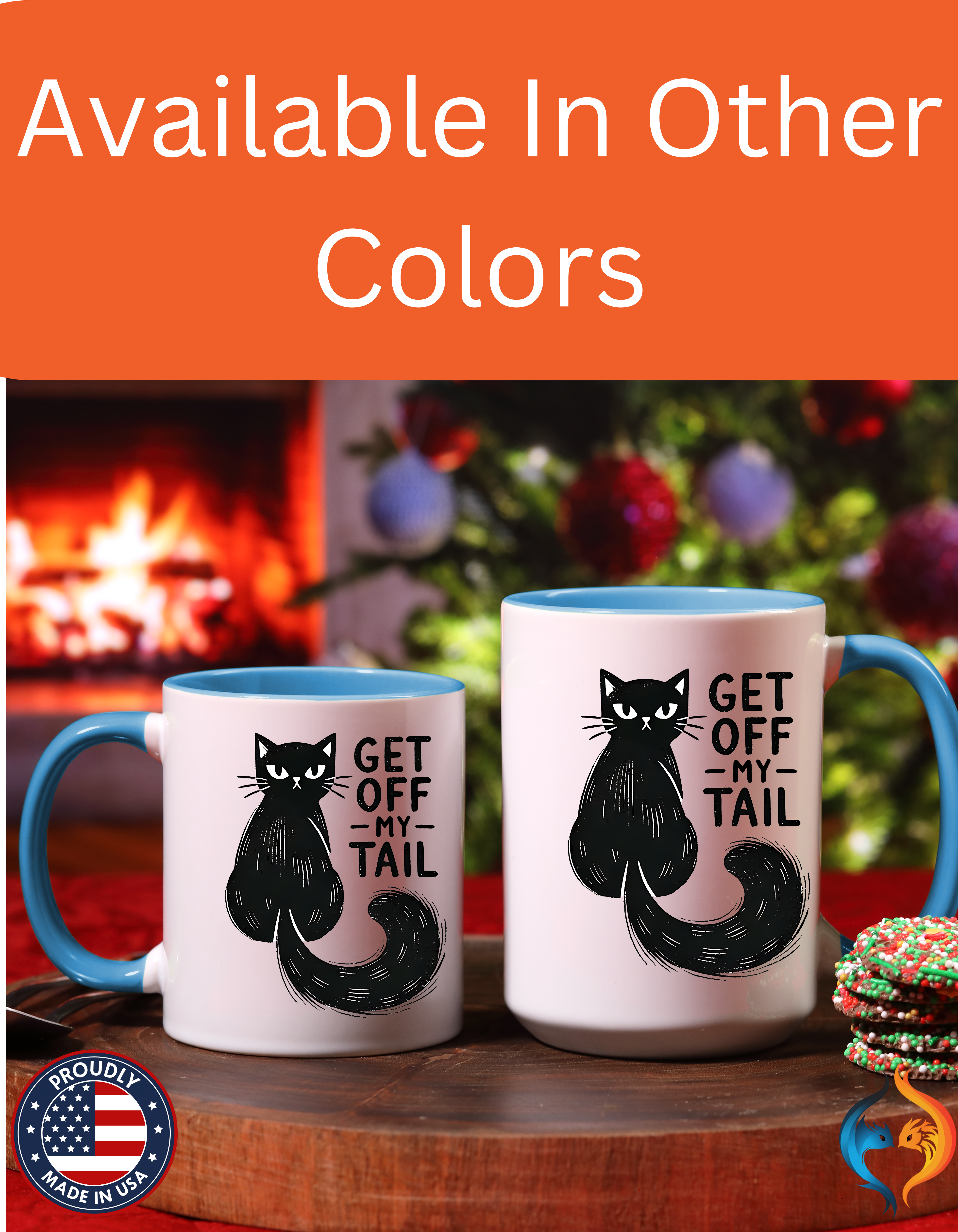 Get Off My Tail Cat , Sarcastic Tea Cup Mug Product Photo | Nutty Designs