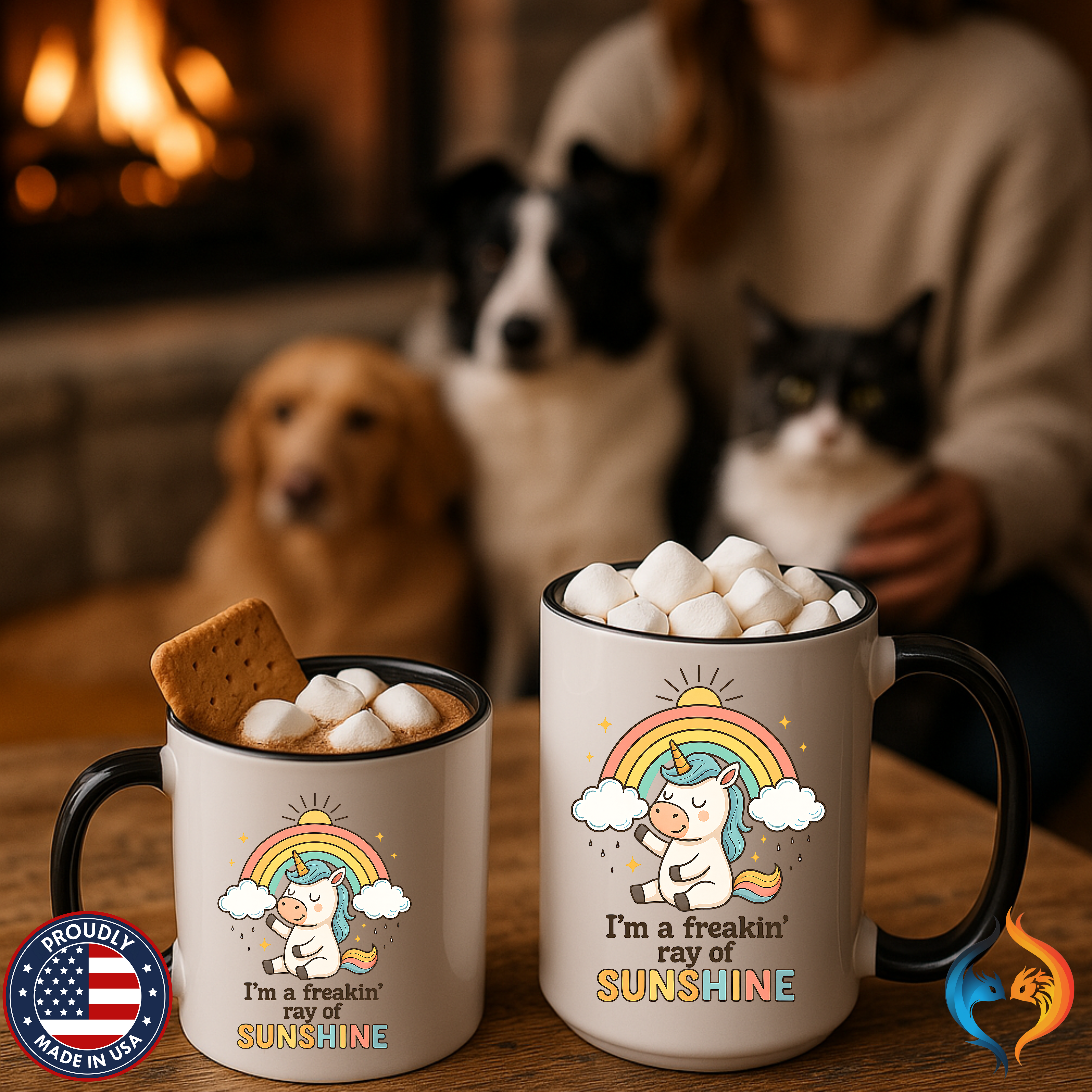 Freaking Ray of Sunshine Mug Lifestyle Mockup | Nutty Designs