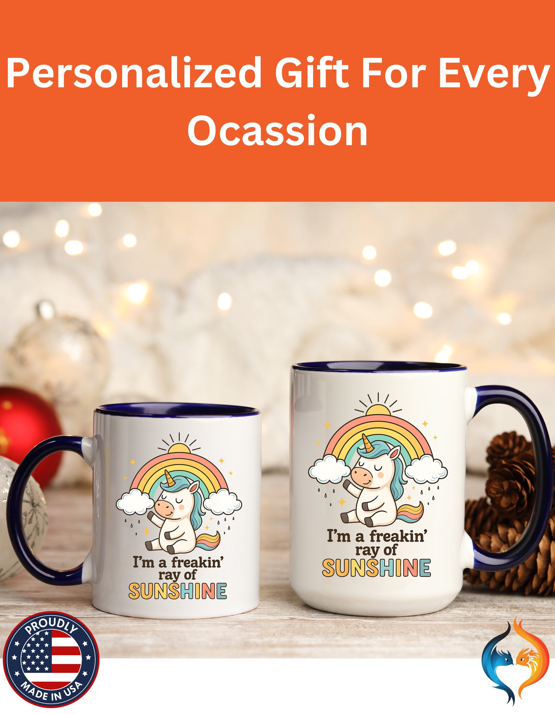 Freaking Ray of Sunshine Mug Product Photo | Nutty Designs