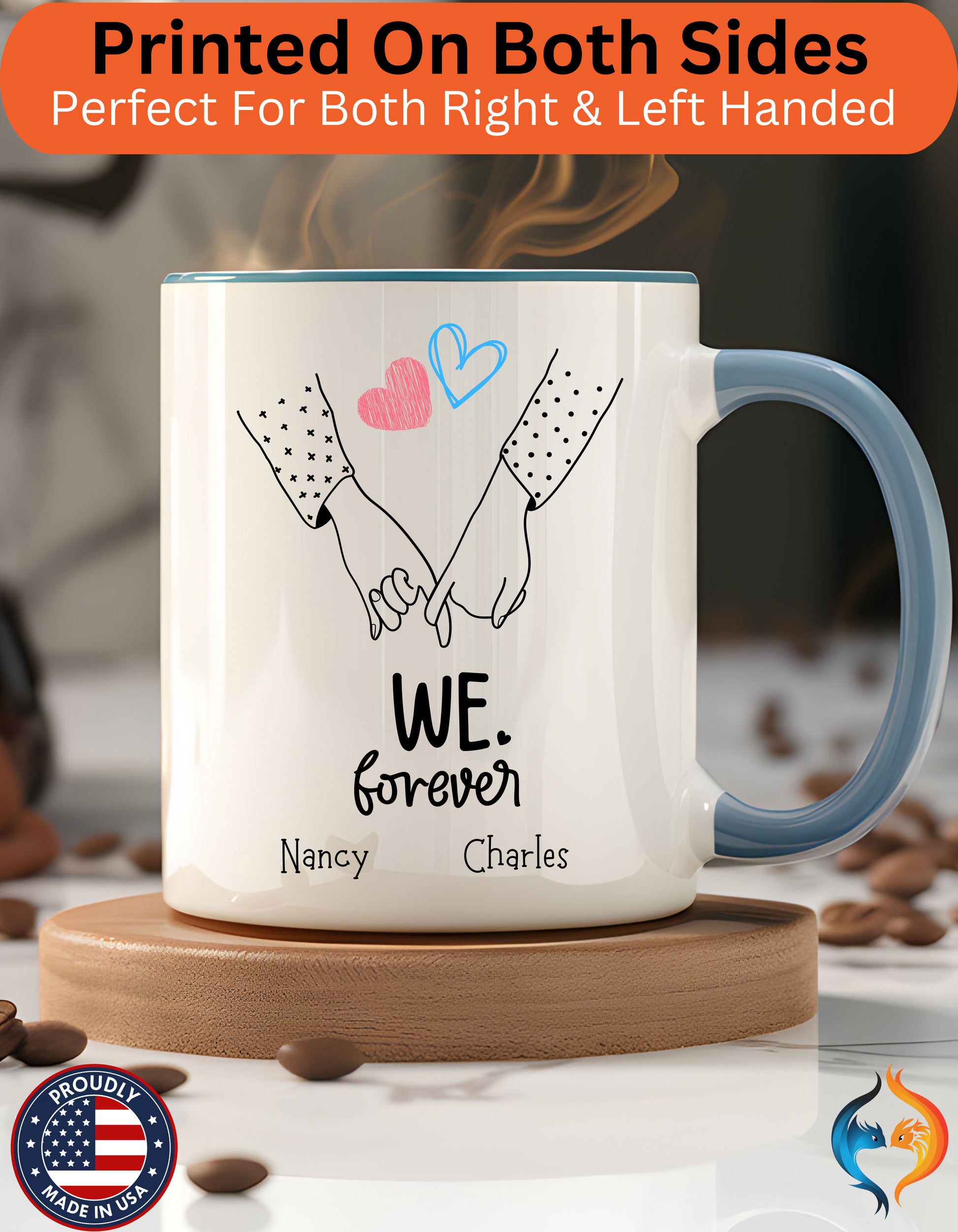 We Heart Forever Romantic for Spouse, GF or BF Mug Lifestyle Mockup | Nutty Designs