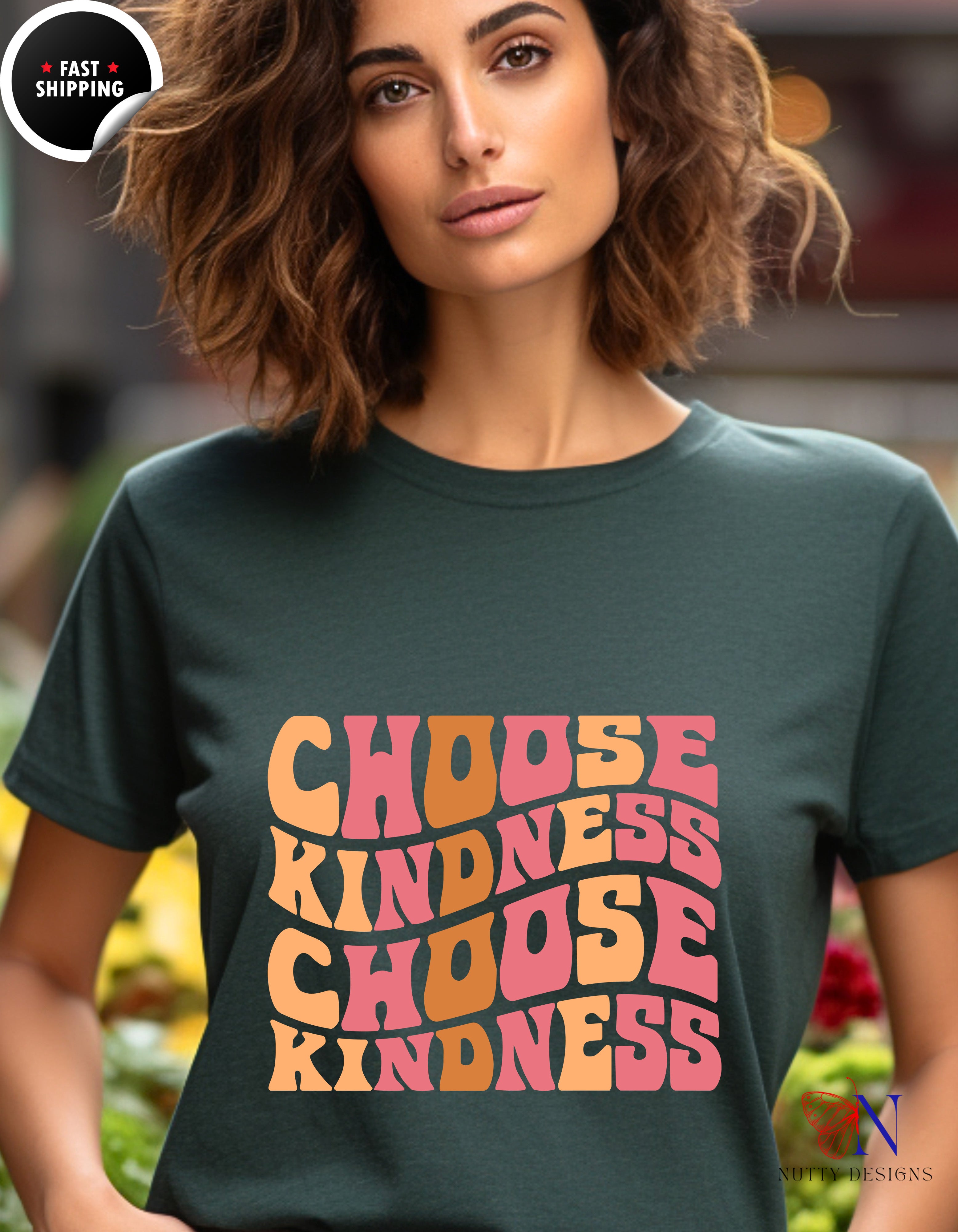 Groovy Choose Kindness Cotton T-shirt