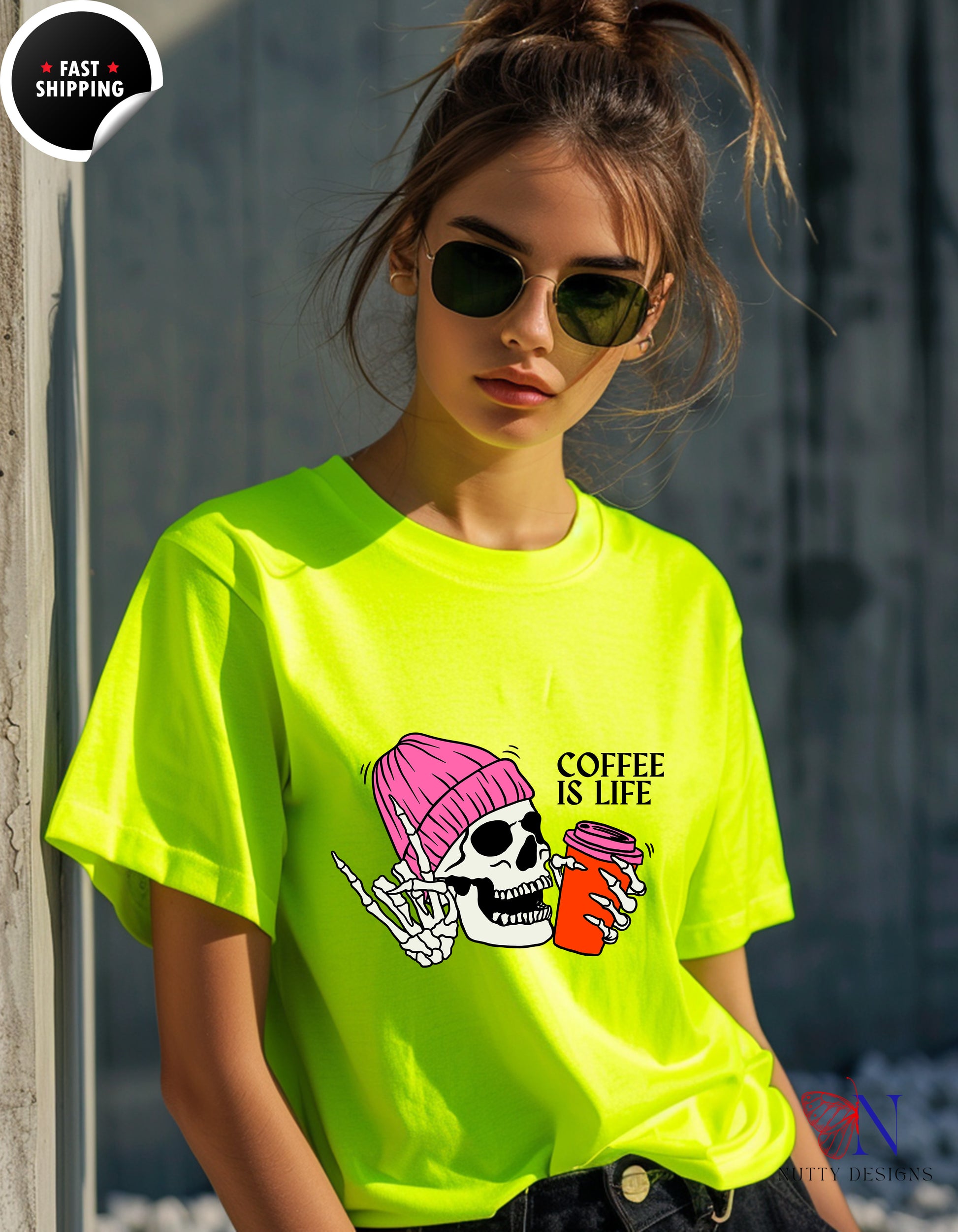 Coffee Is Life T-Shirt Product Photo | Nutty Designs