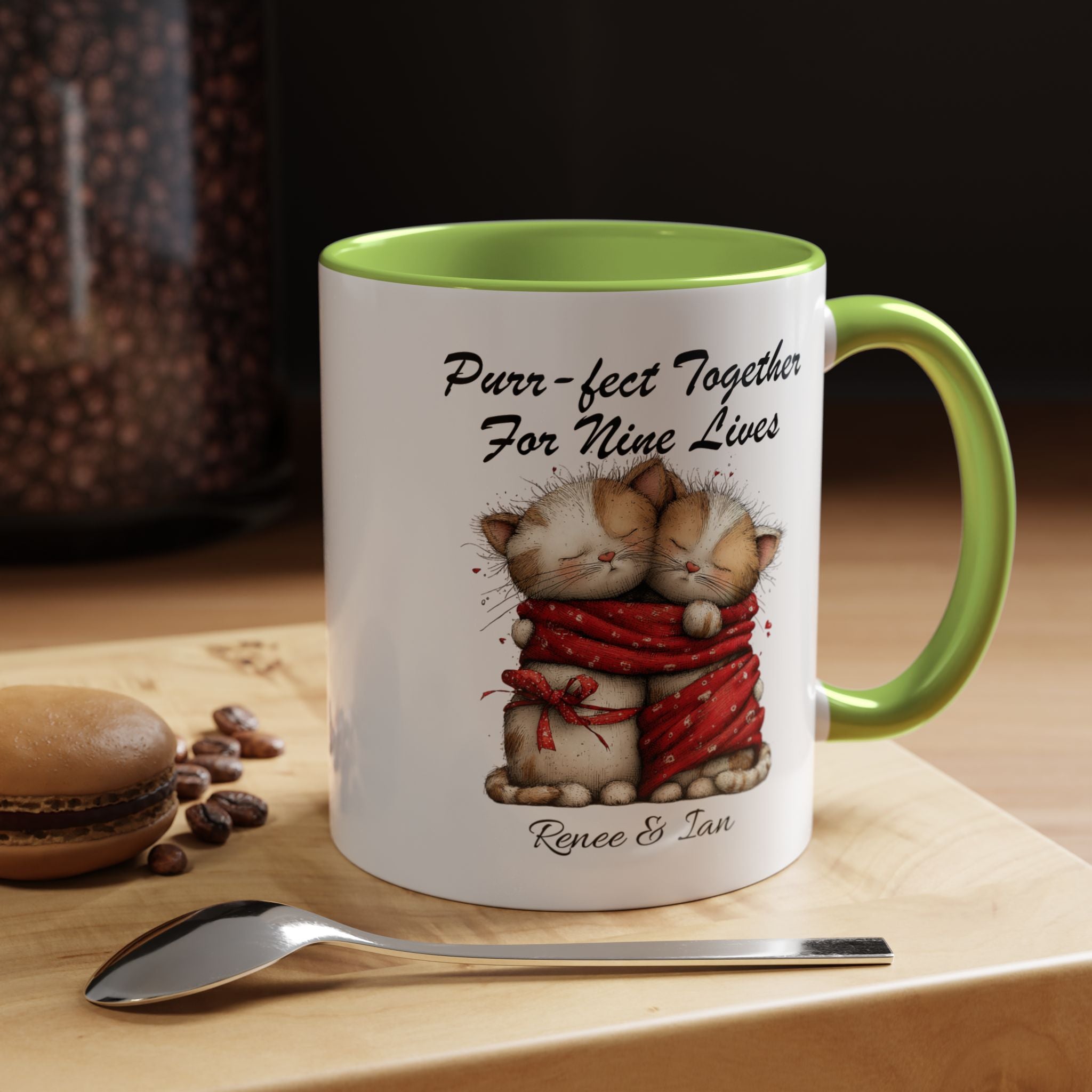 Purr fect Together For Nine Lives Mug Lifestyle Mockup | Nutty Designs